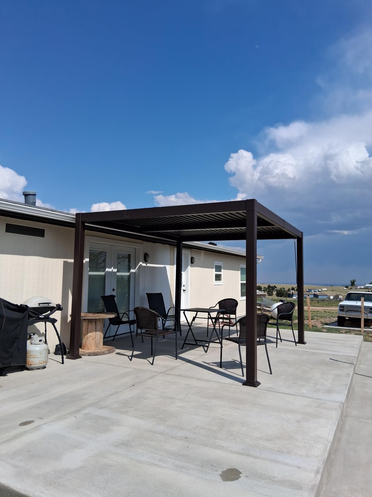 PURPLE LEAF Outdoor Louvered Pergola 10' x 12' Patio Aluminum Gazebo Bronze customer photo 1