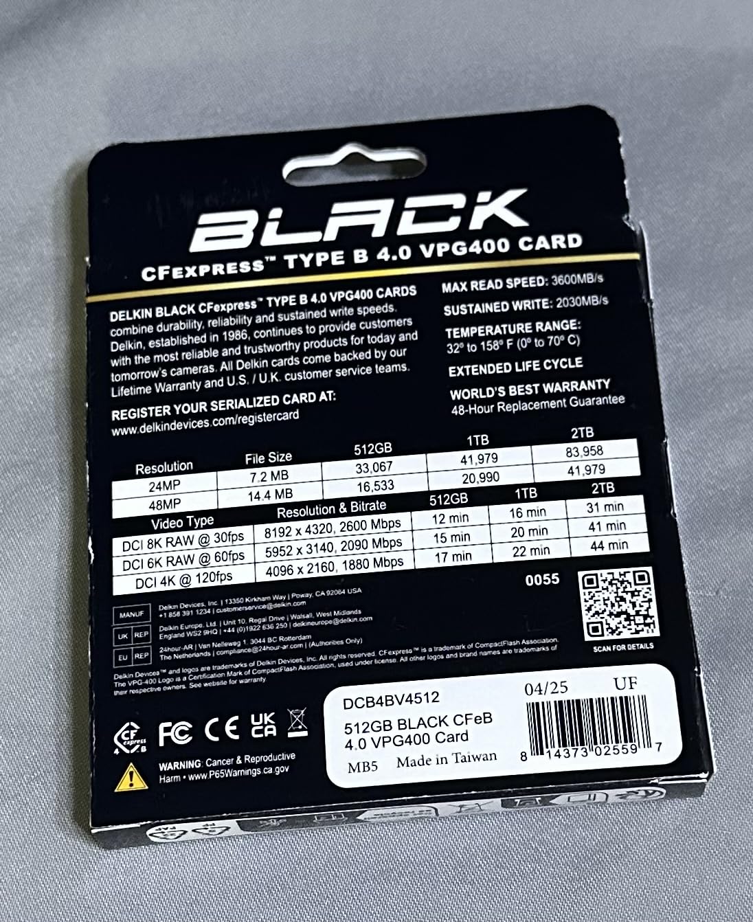 Delkin Devices Black 512GB CFexpress Type B 4.0 VPG400 Memory Card - High-Speed Performance for Professional Photography & Videography (512GB) customer photo 2