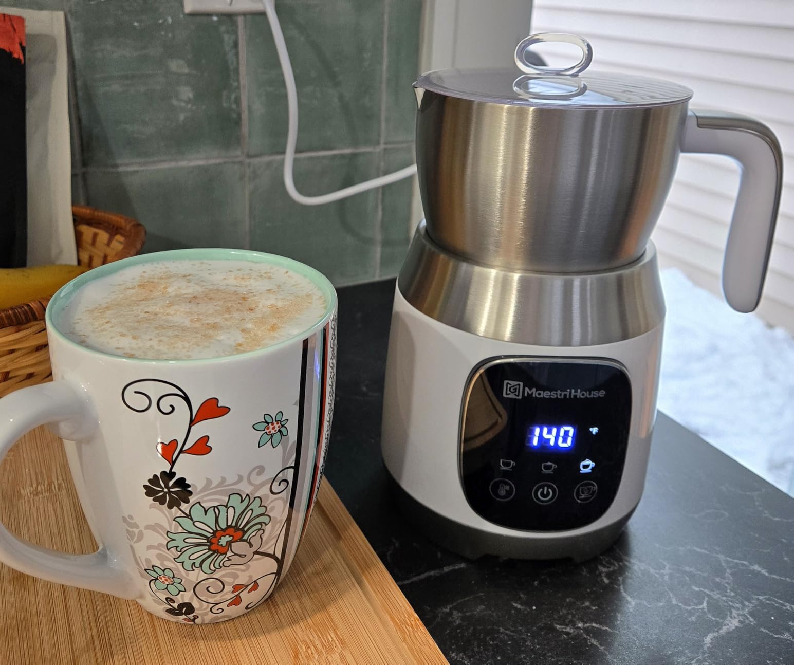 Maestri House DualFro 600 Milk Frother and Steamer 21oz/600mL | Variable Temp 4 Settings & 3 Froth Levels, Memory Function for Latte Cappuccino Hot Chocolate, Dishwasher Safe,Brush Included customer photo 1