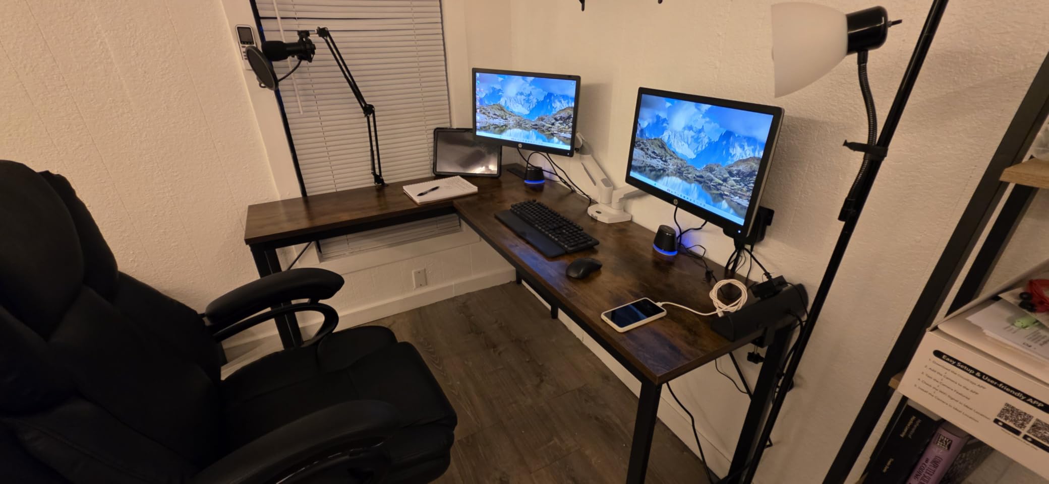 Huuger 63 Inch L Shaped Desk with Power Outlets & 0.95 Inch Thicker Desktop | Reversible Computer Desk, Larger Office Corner Gaming Desk, Metal Frame, for Home Office, Study, Rustic Brown customer photo 2