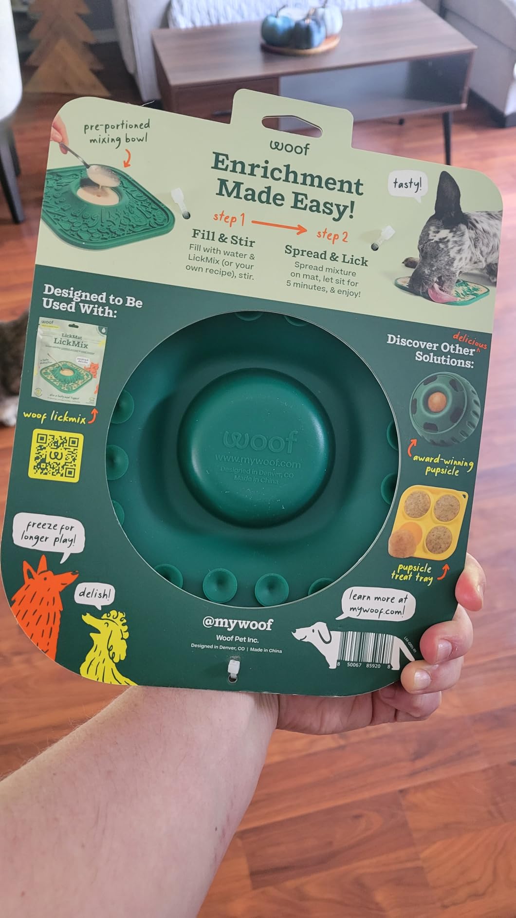 Woof LickMat, Slow Feeder Mat for Dogs, Green customer photo 1