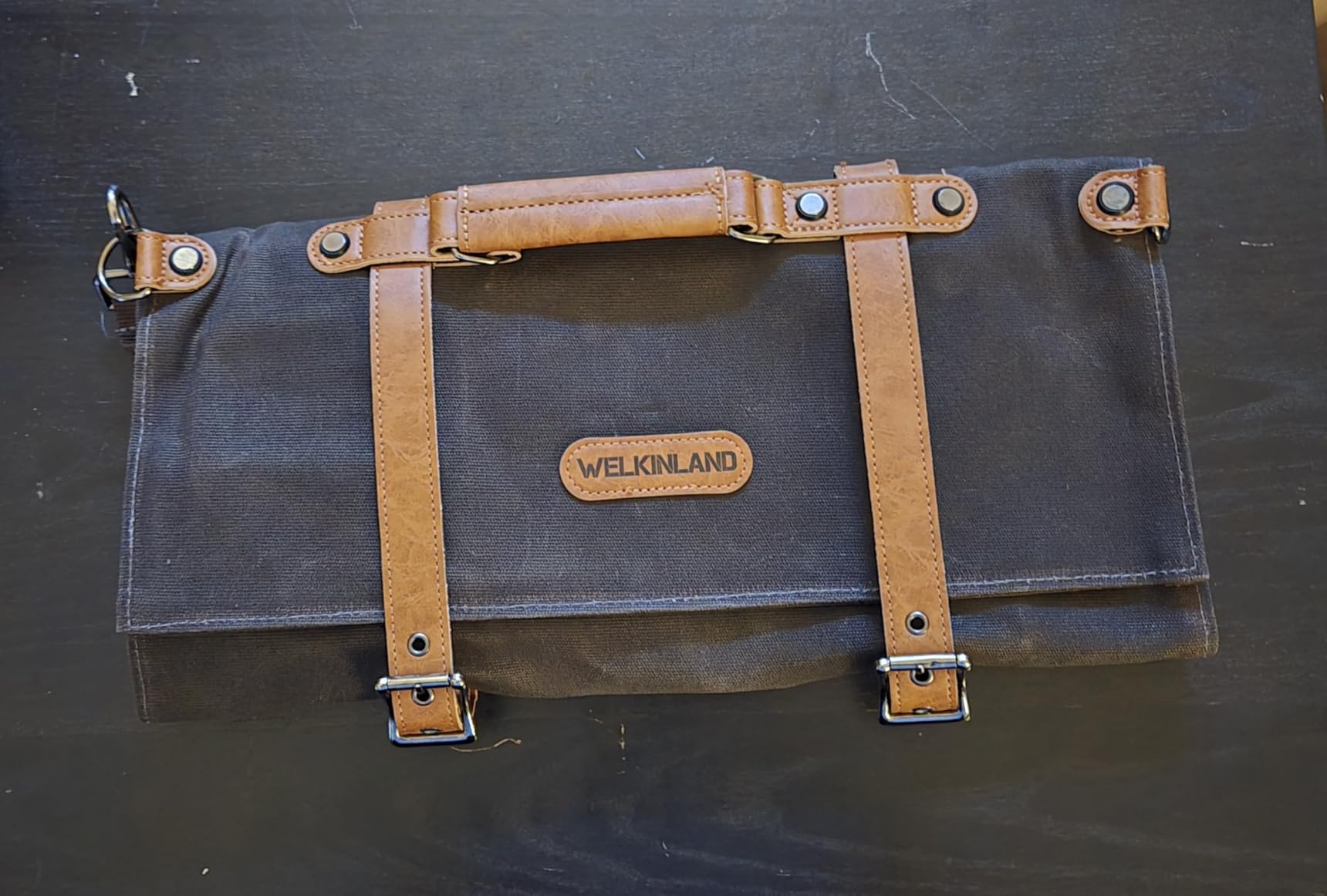 WELKINLAND 13-Pocket Knife Roll, Heavy-Duty Canvas Leather Knife Roll Bag | Safety-Protection Chef Knife Roll Up, Quick-Access Chefs Knife Roll, Easy-Carry Knife Roll Case, Easy-Organized Knife Wrap customer photo 2