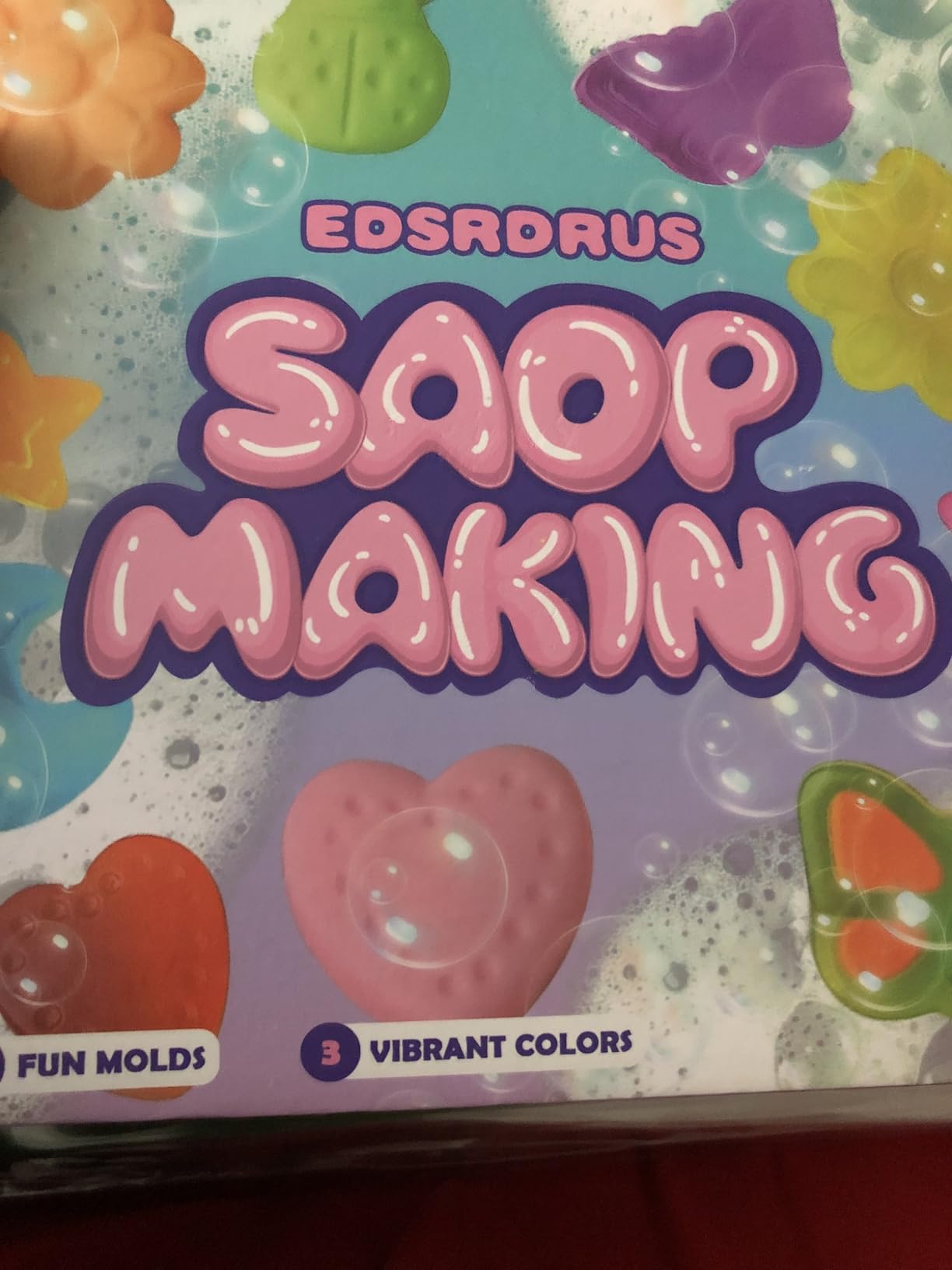 EDSRDRUS Beginner Soap Making Kit for Kids - Science STEM Activity with Glycerin Soap Base, 6-Hole Silicone Molds, Colorants, Essential Oil - Fun, Easy, Creative DIY Craft Kits customer photo 2