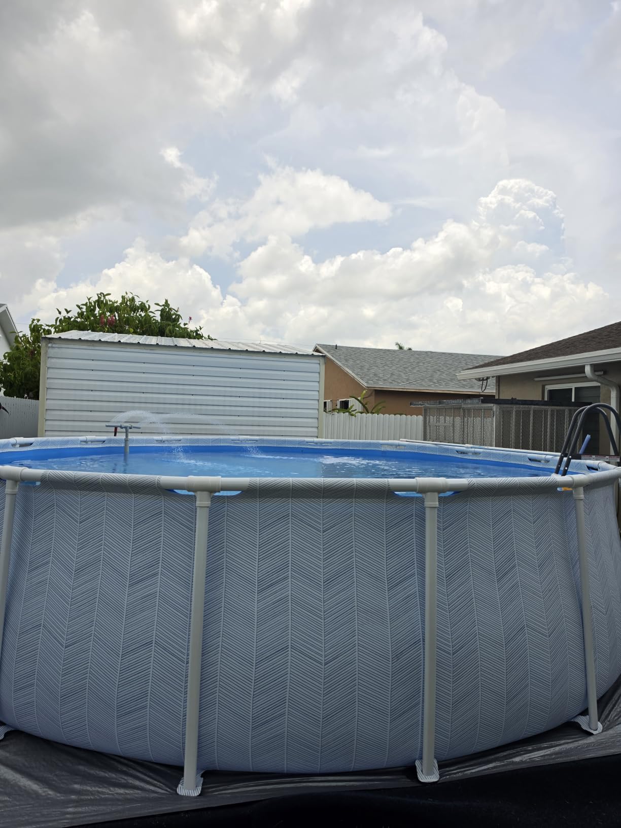 Intex 26745EP 16ft X 48in Chevron Prism Frame Premium Above Ground Swimming Pool Set with 1500 GPH Filter Pump, Removable Ladder, Ground Cloth, Pool Cover customer photo 2