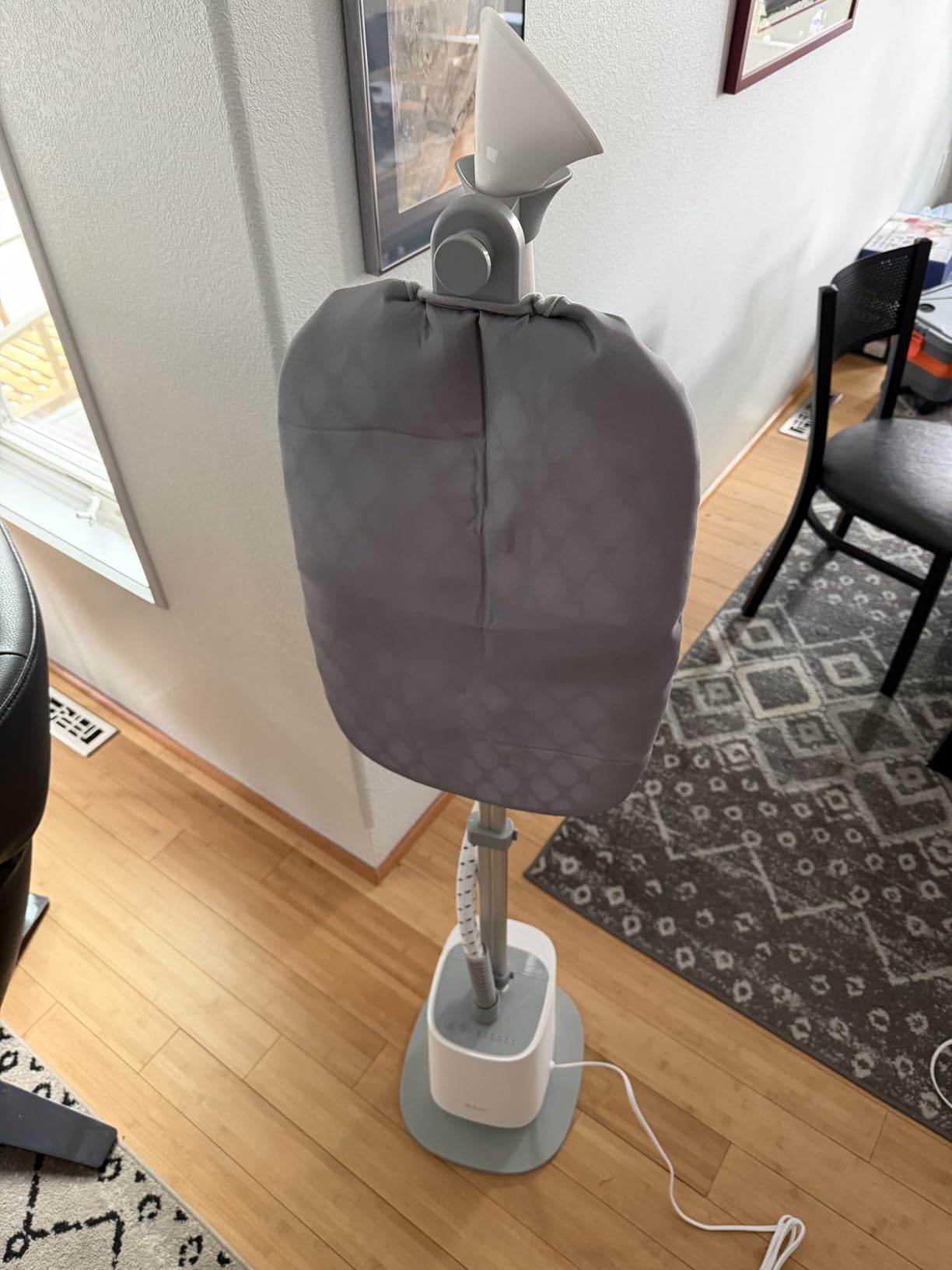 SALAV Upright Complete Garment Steamer with Smart Auto-Off, Large Rotating Board for Comfort, LED Display, 6 Steam Settings, and Premium Triangular Nozzle (Gray, Complete) customer photo 2