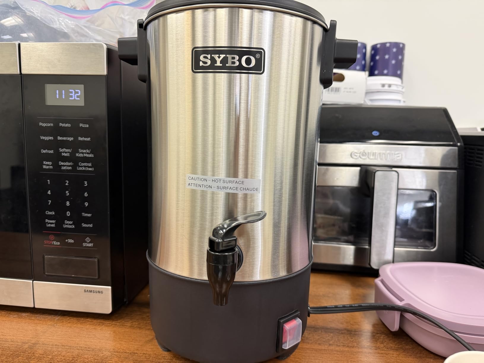SYBO 120 Cup Commercial Coffee Urn, 18 L Large Coffee Maker | Hot Beverage Dispenser Stainless Steel Percolate Maker Fast Brew- Ideal for Tea Water at Events Catering, Metallic customer photo 2