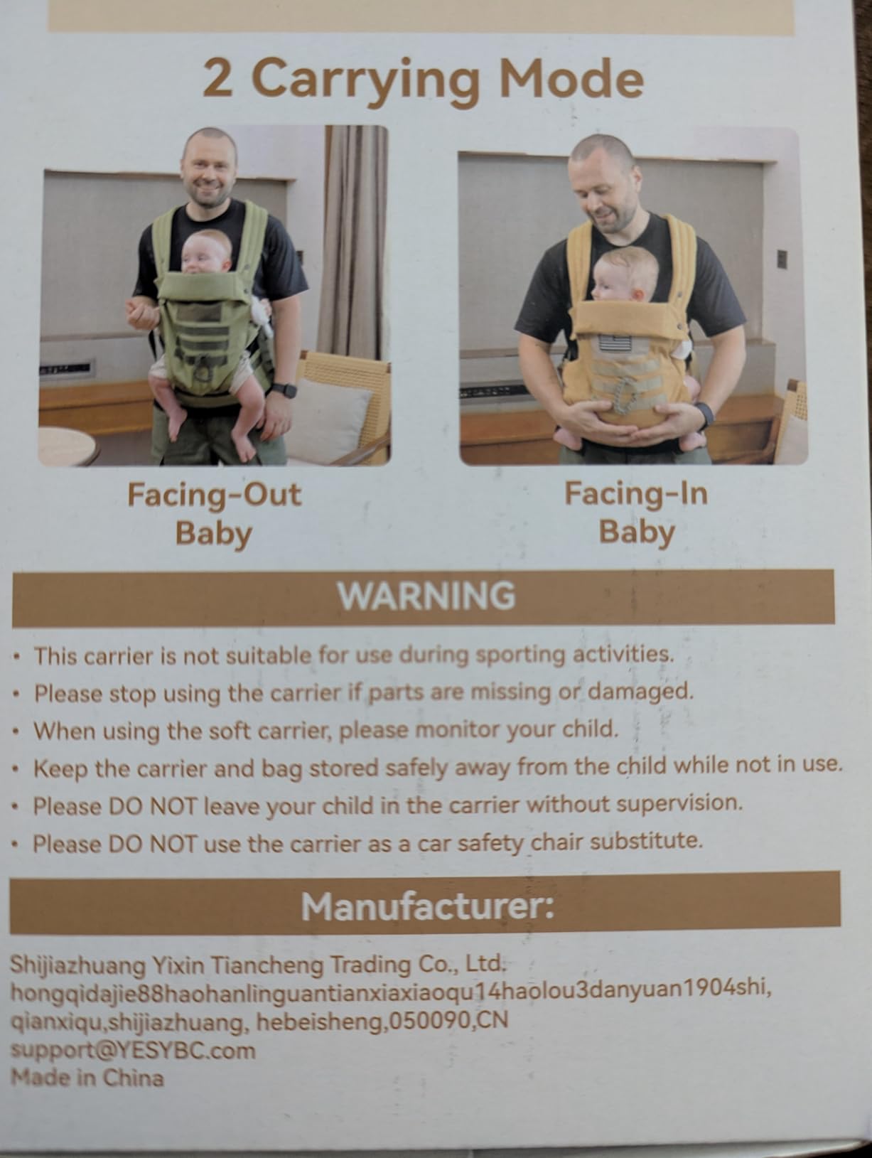 Baby Carrier, Lumbar Support Infant Carrier (0-36M, 8-33 lbs) with Foldable Headrest Carabiners for Big and Tall Parents, Men, Women (Black) customer photo 2