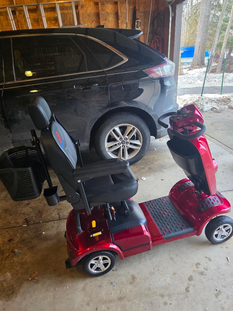 Heavy Duty Mobility Scooter for Seniors/Adults, 500W 450LBS Capacity 4 Wheel Scooter, All Terrain Mobility Scooters, Detachable Lithium Battery, 10
