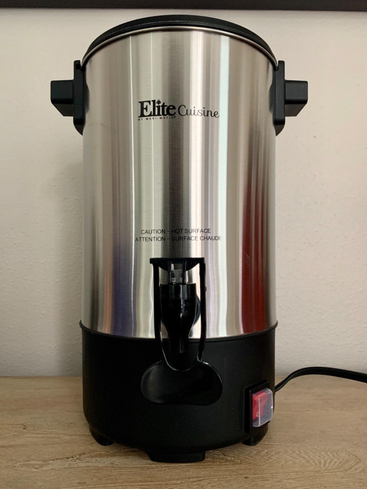 Elite Gourmet 100-Cup Coffee Urn & Hot Water Boiler, Stainless Steel | Commercial-Grade, Dual-Wall Insulated, Dripless Faucet - Keeps Coffee Hot 24 Hours - Ideal for Offices, Churches & Catering customer photo 1