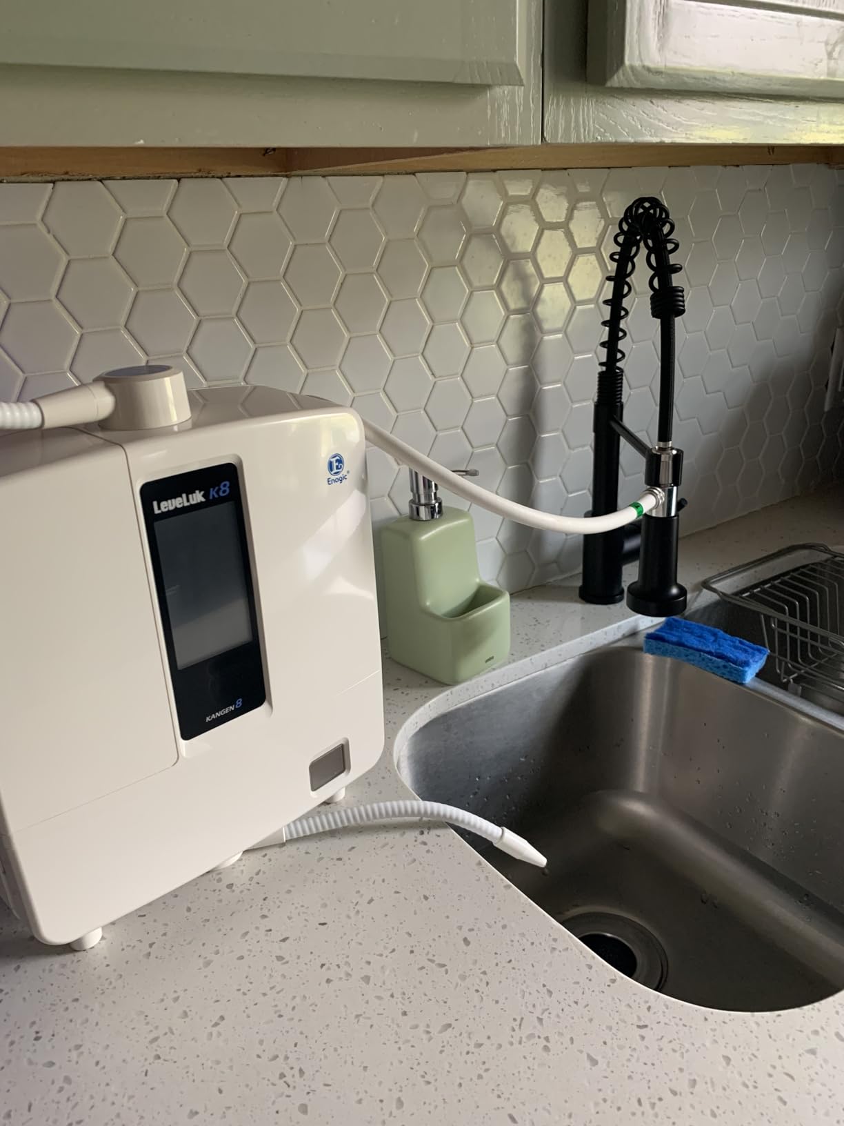 LUFEIDRA Pull-Down Kitchen Faucet with Soap Dispenser, Brushed Nickel customer photo 1