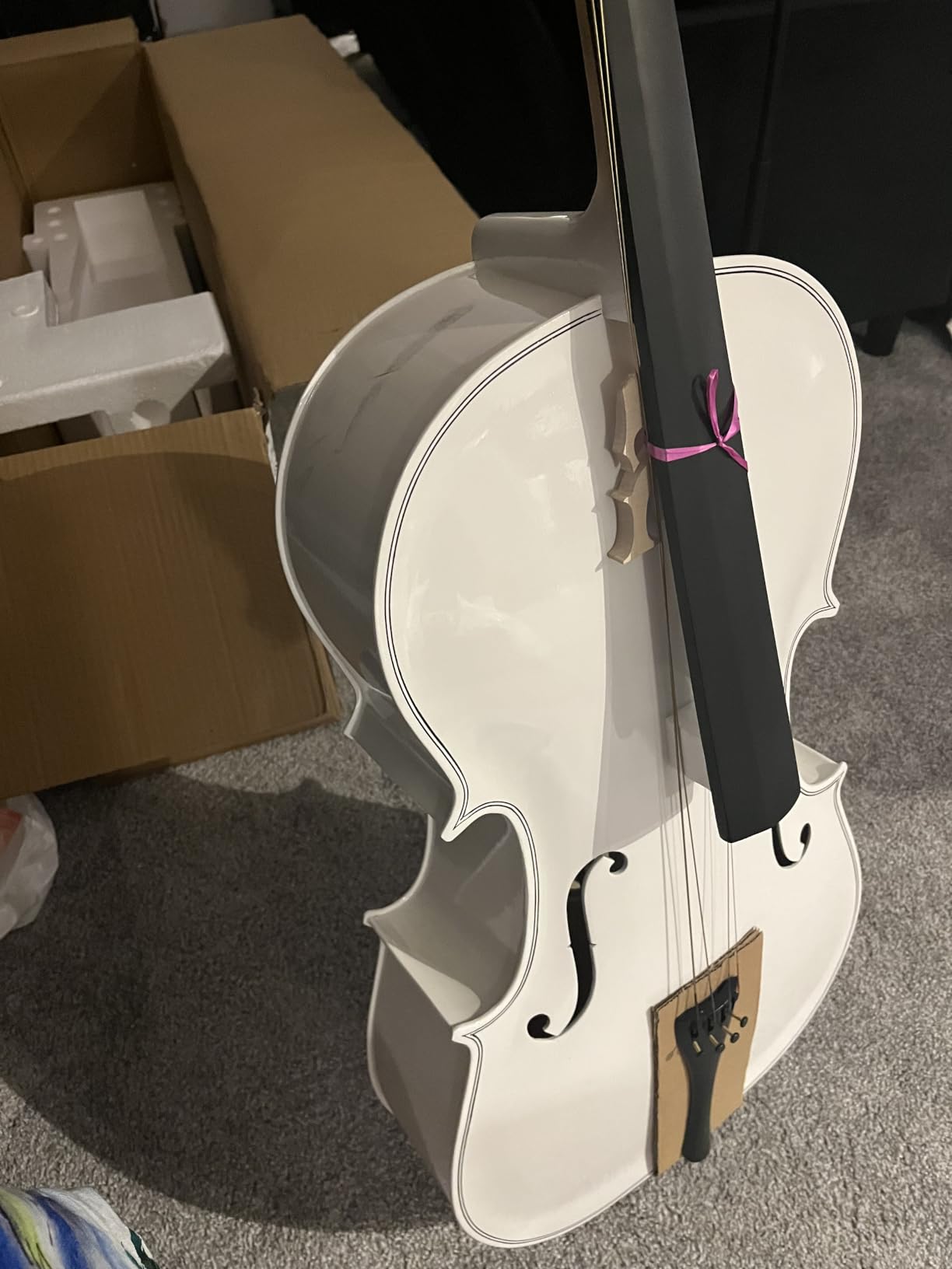 Full Size Cello Kit, Acoustic Cello Instrument for Adults,Beginners,Students,Complete Cello 4/4 Set with Portable Bag, Bow, Rosin (Black) customer photo 2