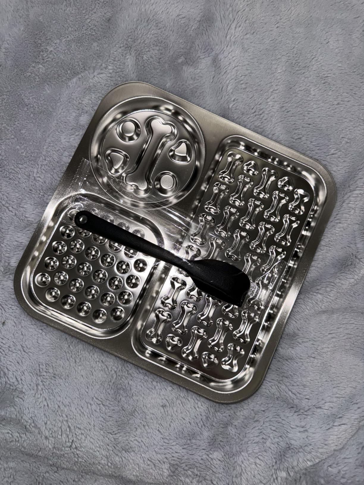 Stainless Steel Lick Mat for Dogs and Cats - FEELNEEDY Large Licking Pad with Suction Cups, Chew-Proof, Non-Slip Pet Licky Mat for Boredom Reducer and Anxiety Relief, Easy to Clean (1Pack) customer photo 1