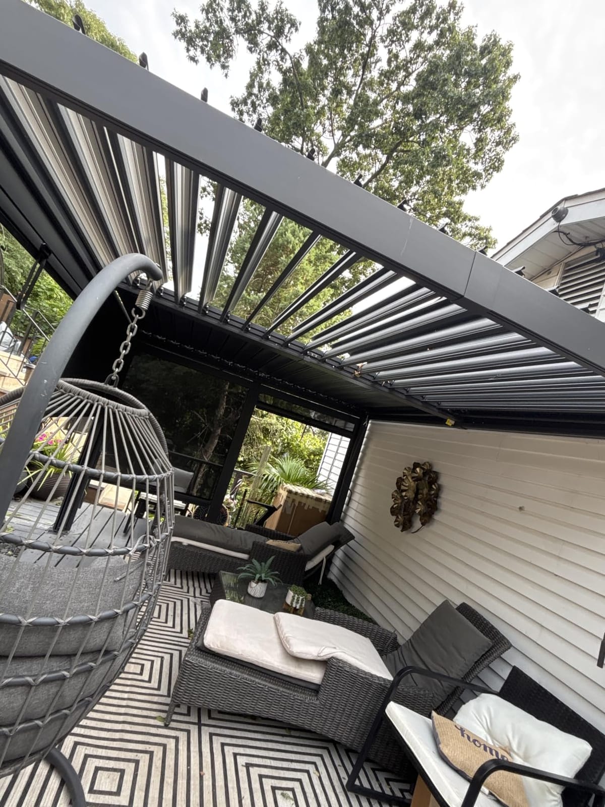 AirWire 10x12 FT Louvered Pergola Dark Gray | Metal Gazebo with 2 Independent Adjustable Roof and Drainage System for Patio, Deck, Garden customer photo 1