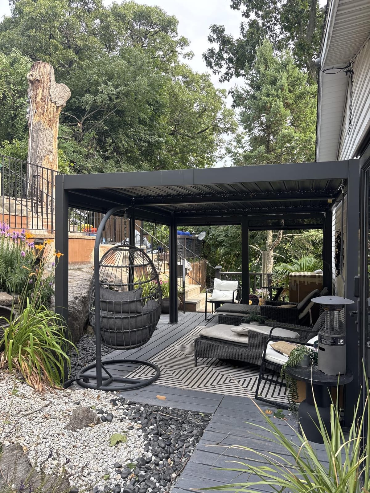 AirWire 10x12 FT Louvered Pergola Dark Gray | Metal Gazebo with 2 Independent Adjustable Roof and Drainage System for Patio, Deck, Garden customer photo 2