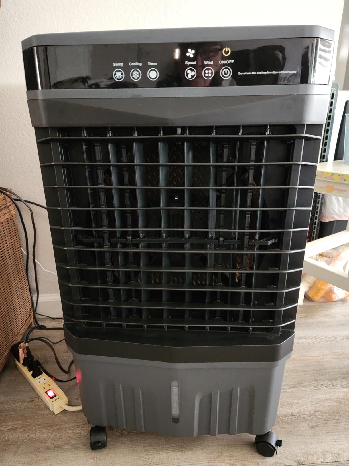 Auertech Evaporative Air Cooler, 1800 CFM Swamp Cooler with 5.3 Gal Water Tank & 6 Ice Packs, 3 Modes & 3 Speeds, 120° Oscillation, 12H Timer, Portable Air Cooling Fan for Bedroom, Home, Office, White customer photo 2