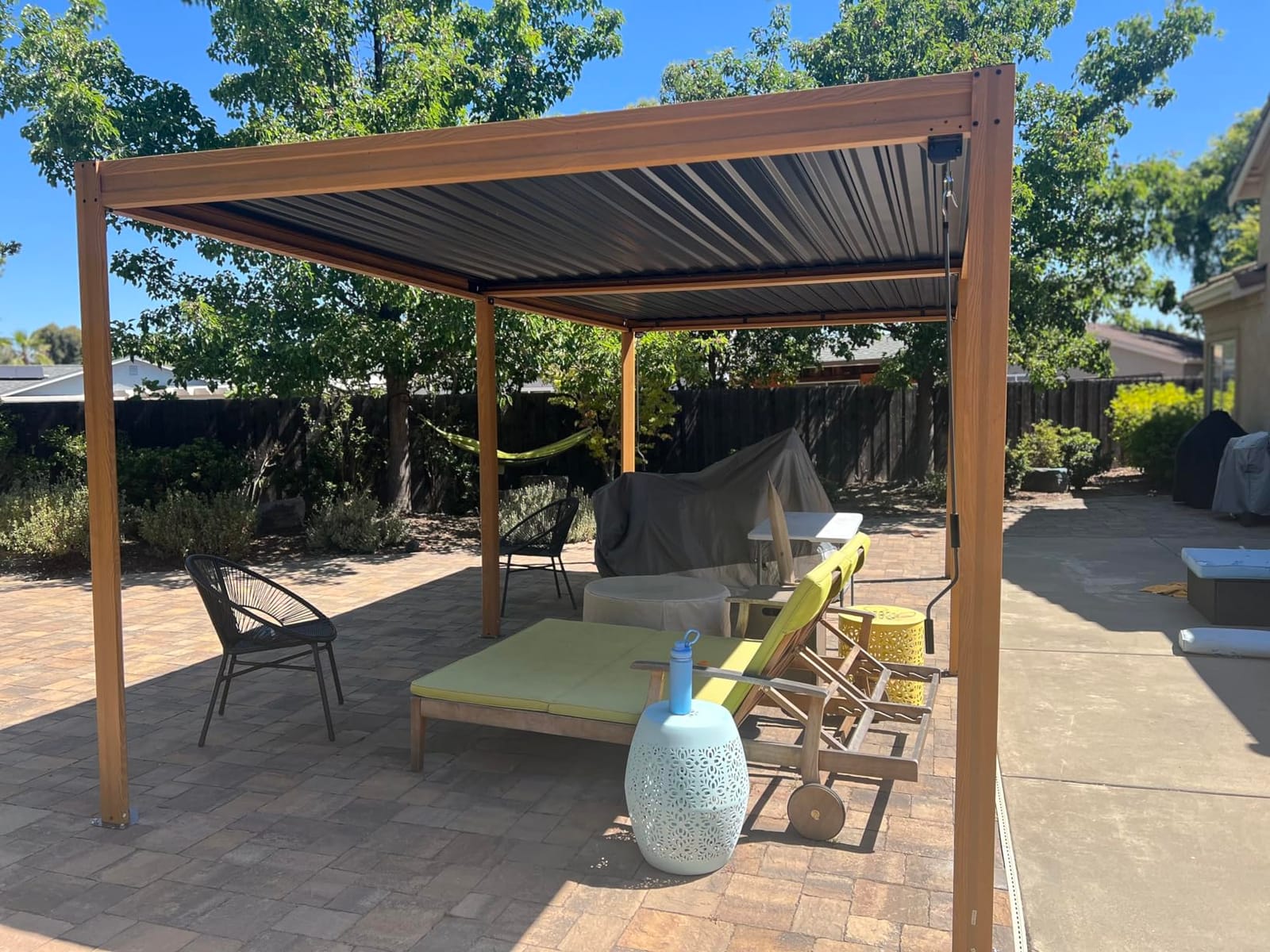 Domi Louvered Pergola 10x16, Outdoor Metal Pergola, Espresso Brown | Adjustable Roof and Built-in Drainage System, for Patio, Backyard, Deck customer photo 1