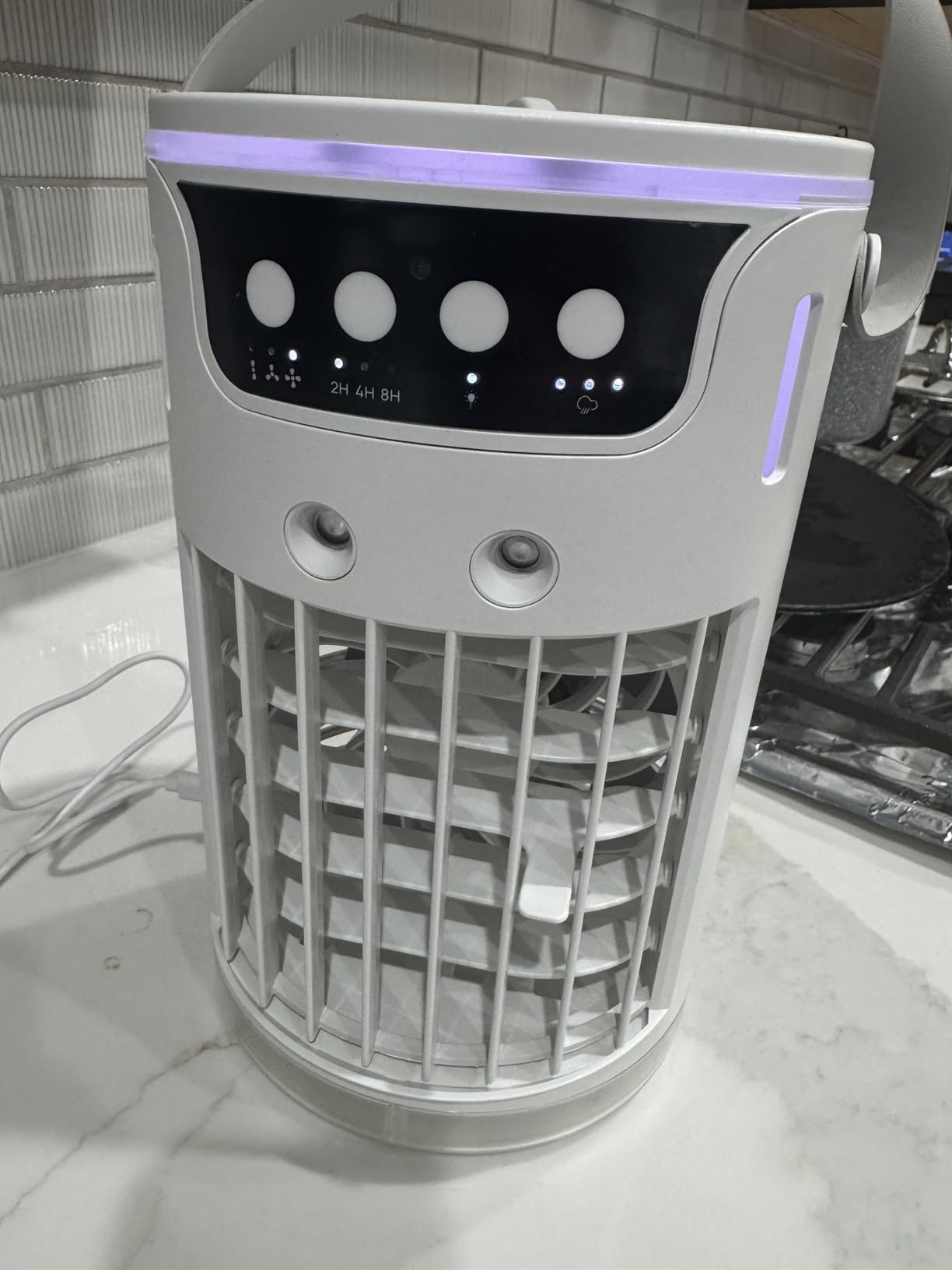 Portable Air Conditioners Fan, 1200ML Personal Evaporative Air Cooler with Water Tank, Ice Cooling Fan, Mini Desk Swamp Cooler for Bedroom, Office, Dorm, Home customer photo 2