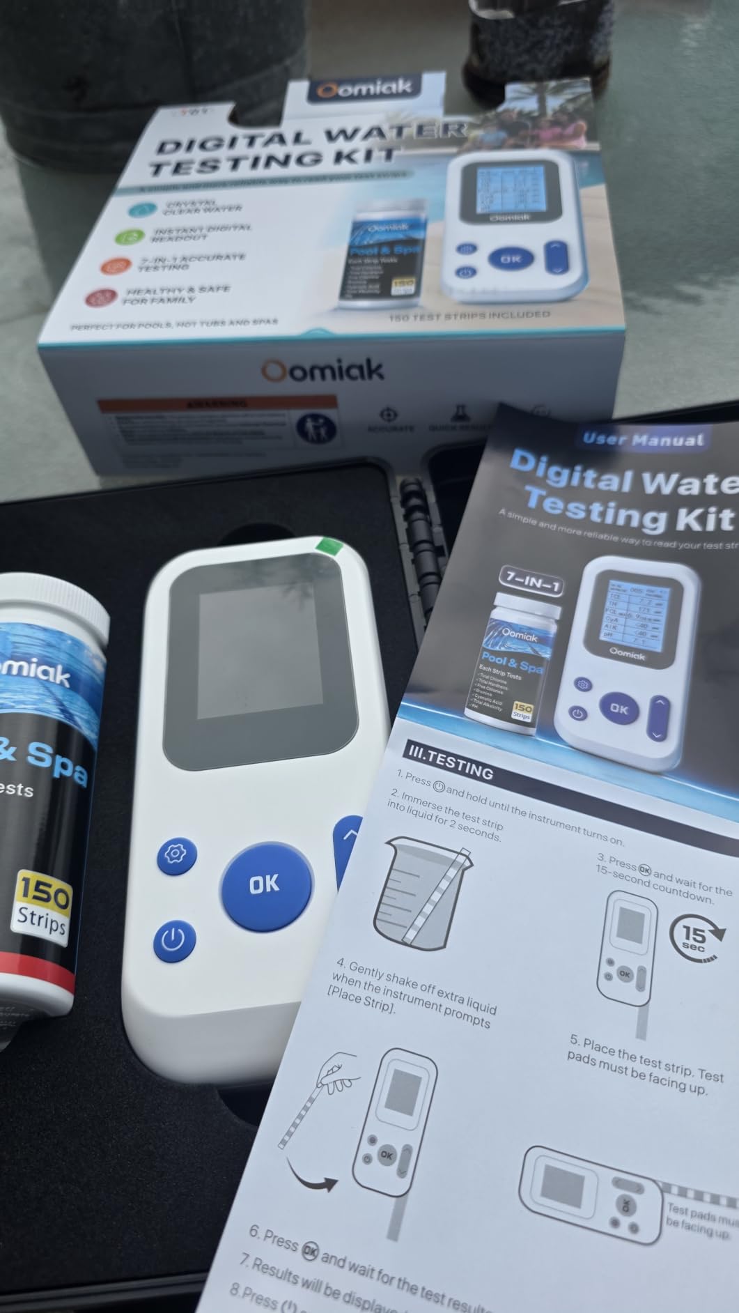 Digital Pool Water Test Kit, 7-in-1 Water Tester, 150 Test Strips customer photo 1