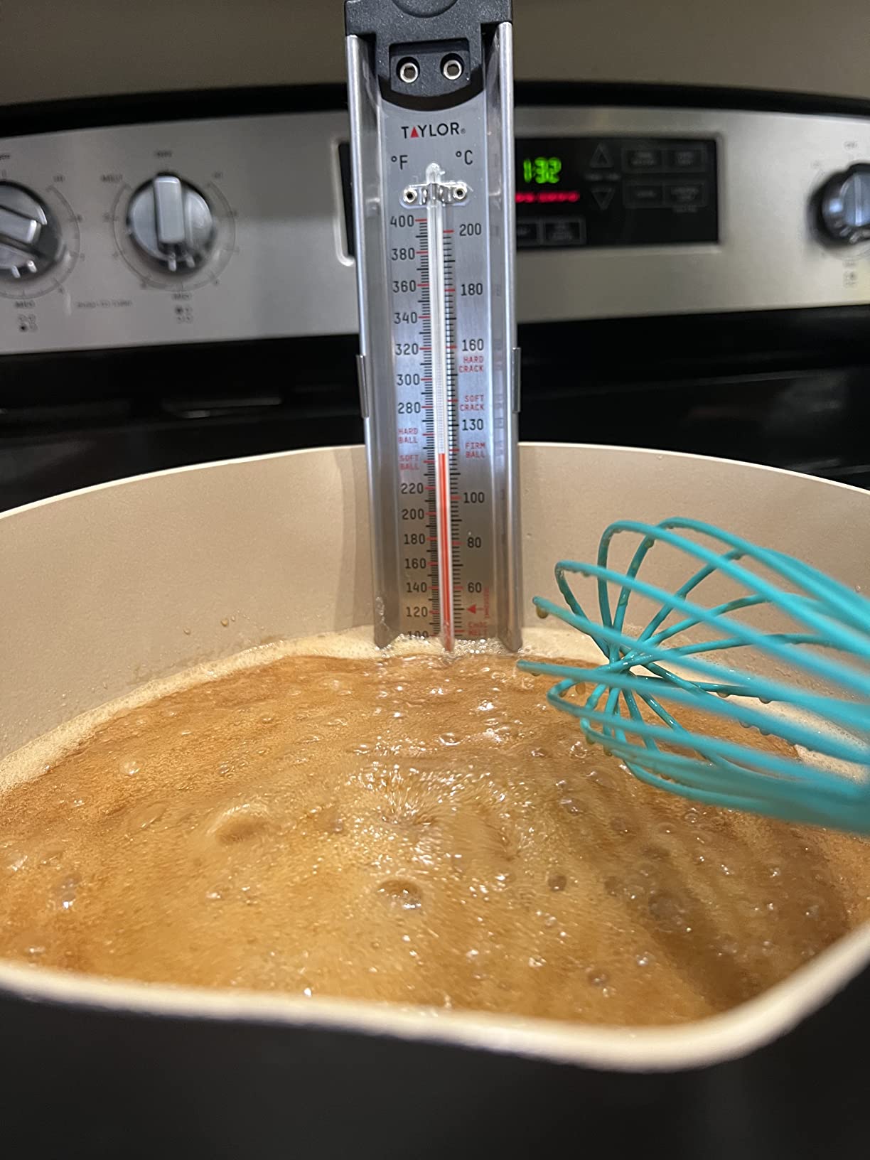 Taylor Stainless Steel Candy and Deep Fry Thermometer, 12-Inch Analog Paddle with Pan Clip, Ideal for Frying, Sugar, Brewing, Syrup, and More customer photo 1