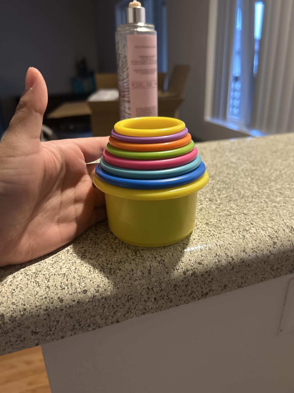 The First Years Stack & Count Stacking Cups - Colorful Baby Stacking Water Toys Set - Stackable Cups for Learning - Baby Bath Toys - Toddler Water Table Toys - 8 Count customer photo 1