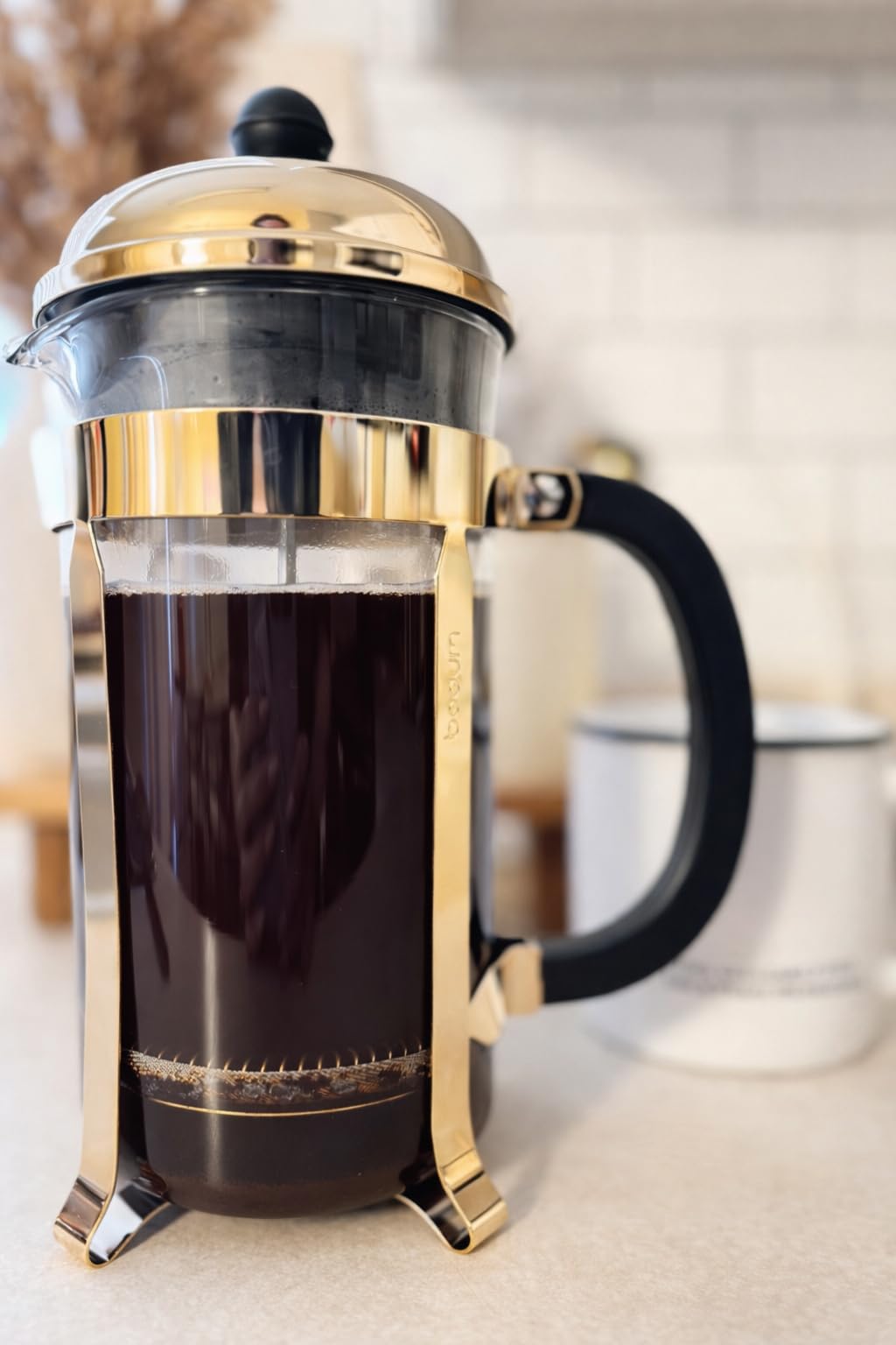 Bodum 34oz Chambord French Press Coffee Maker, High-Heat Borosilicate Glass, Polished Stainless Steel – Made in Portugal customer photo 1