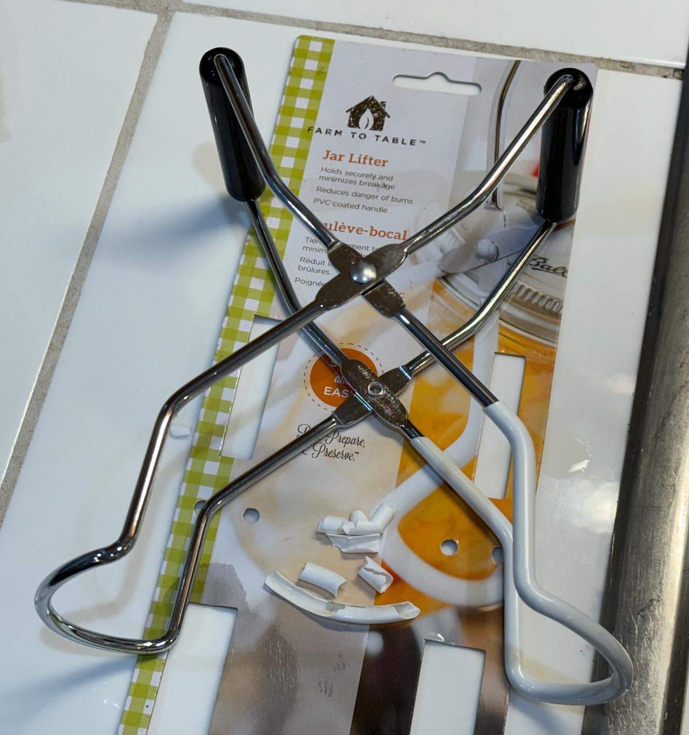 Farm to Table 5645 Canning Jar with Lifter Tongs Steel, 8.75
