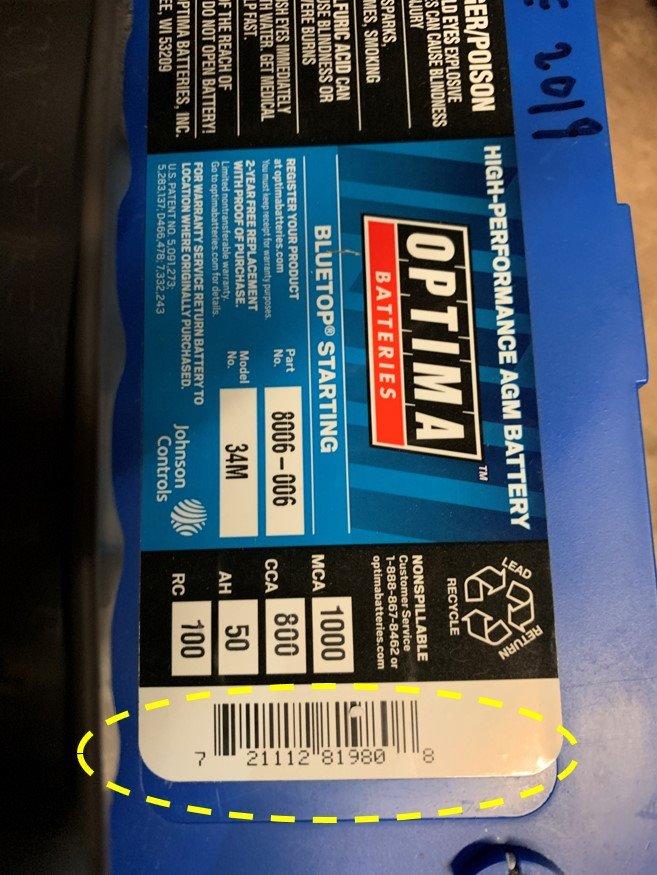 OPTIMA® Batteries High Performance 34M BLUETOP® Sealed AGM Starting Battery | Boat and RV Starting Battery, 800 CCA, Dual Terminal, Maintenance Free, Versatile Mounting customer photo 1