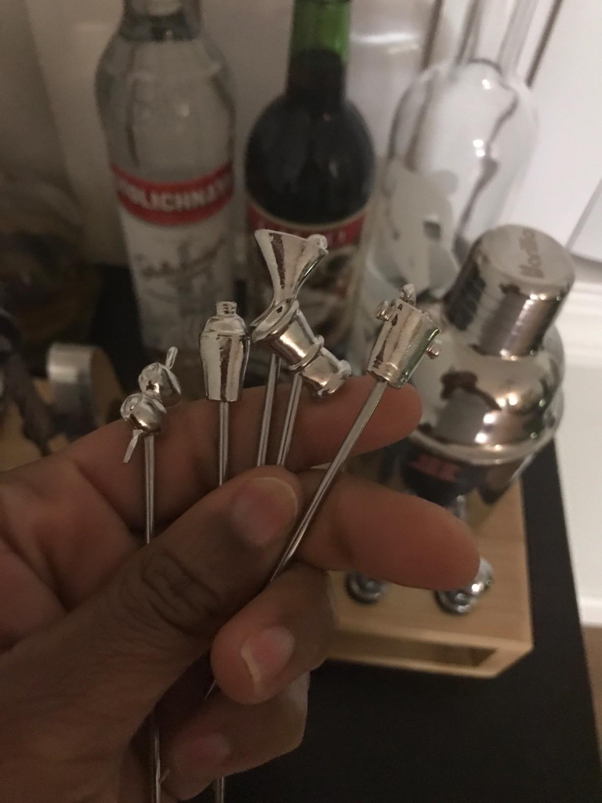 Prodyne Stainless Steel & Pewter Martini Picks (Set Of 6), Silver customer photo 2