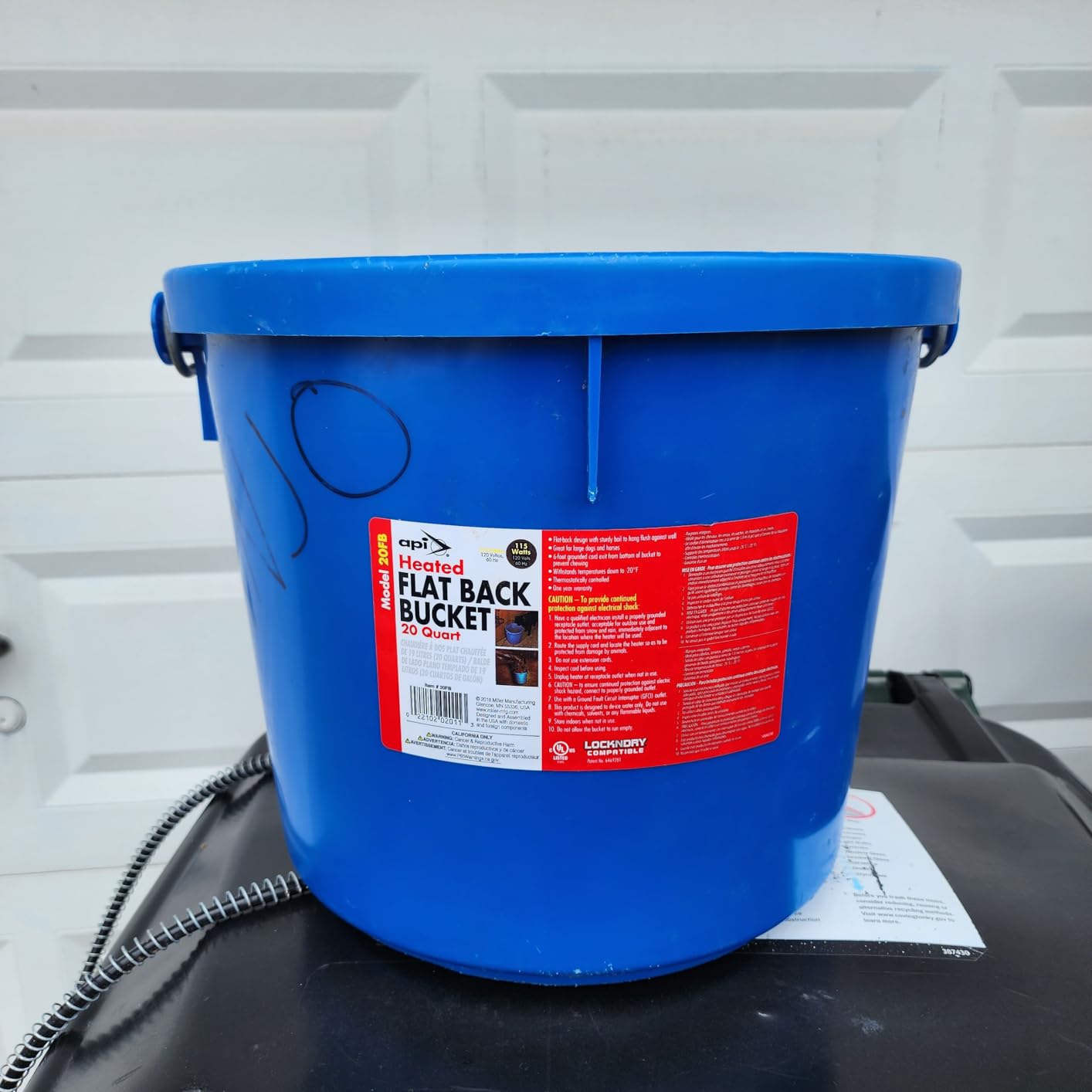API 5 Gallon 115 Watt Heated Flat Back Bucket 20FB customer photo 1
