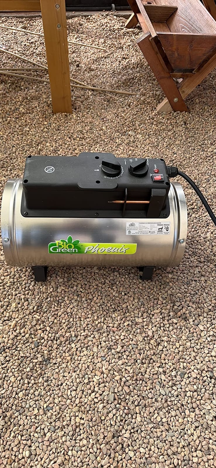 Bio Green PHX 2.8/US Phoenix Greenhouse Heater – 220-240V - 9553 BTU Stainless Steel – Electric Heating and Cooling System for Greenhouse, Shed, Garage – Corded Garage Heater with Frost Detection customer photo 2