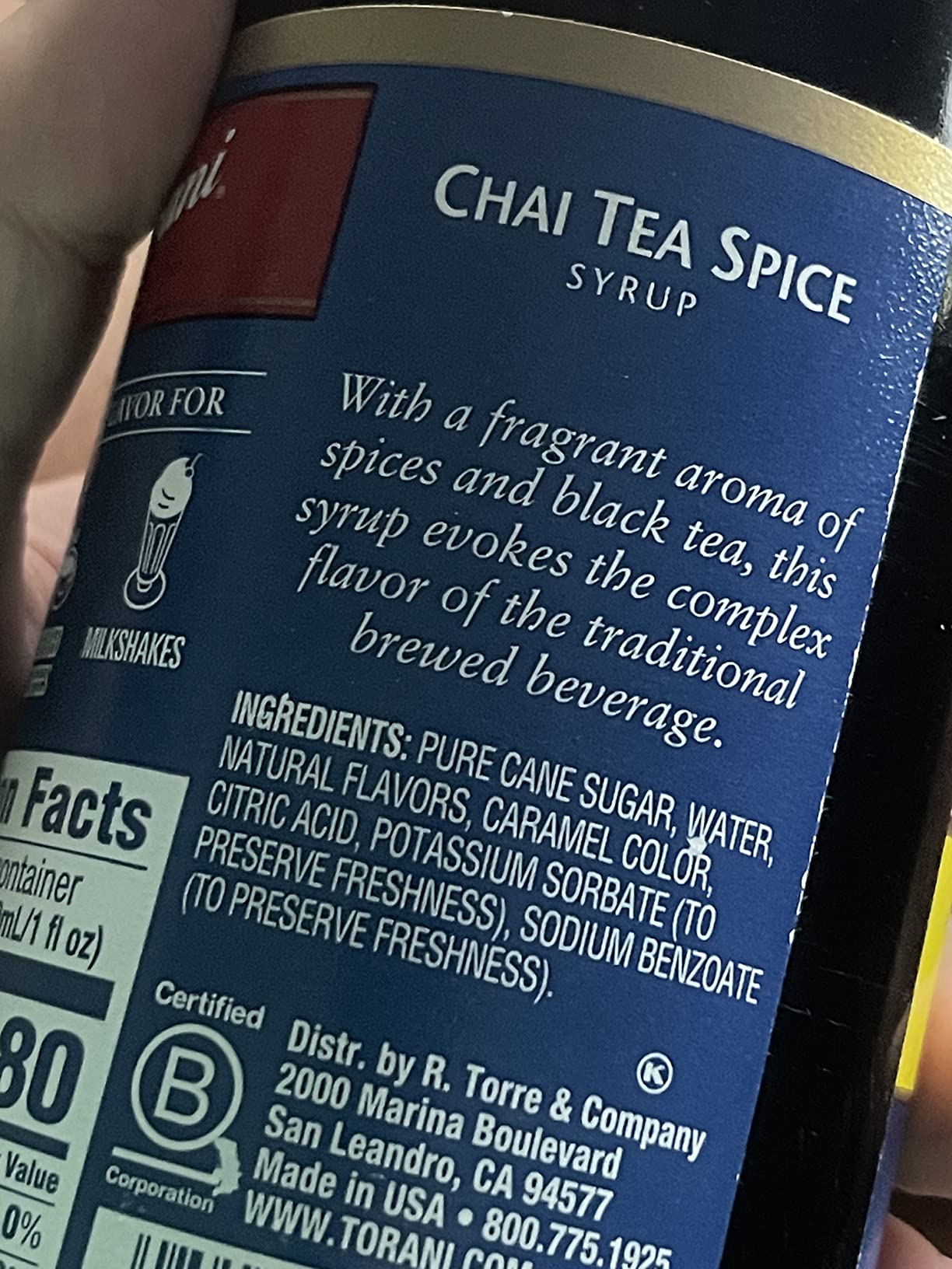 Torani Syrup - Chai Tea Spice 25.4 oz customer photo 2