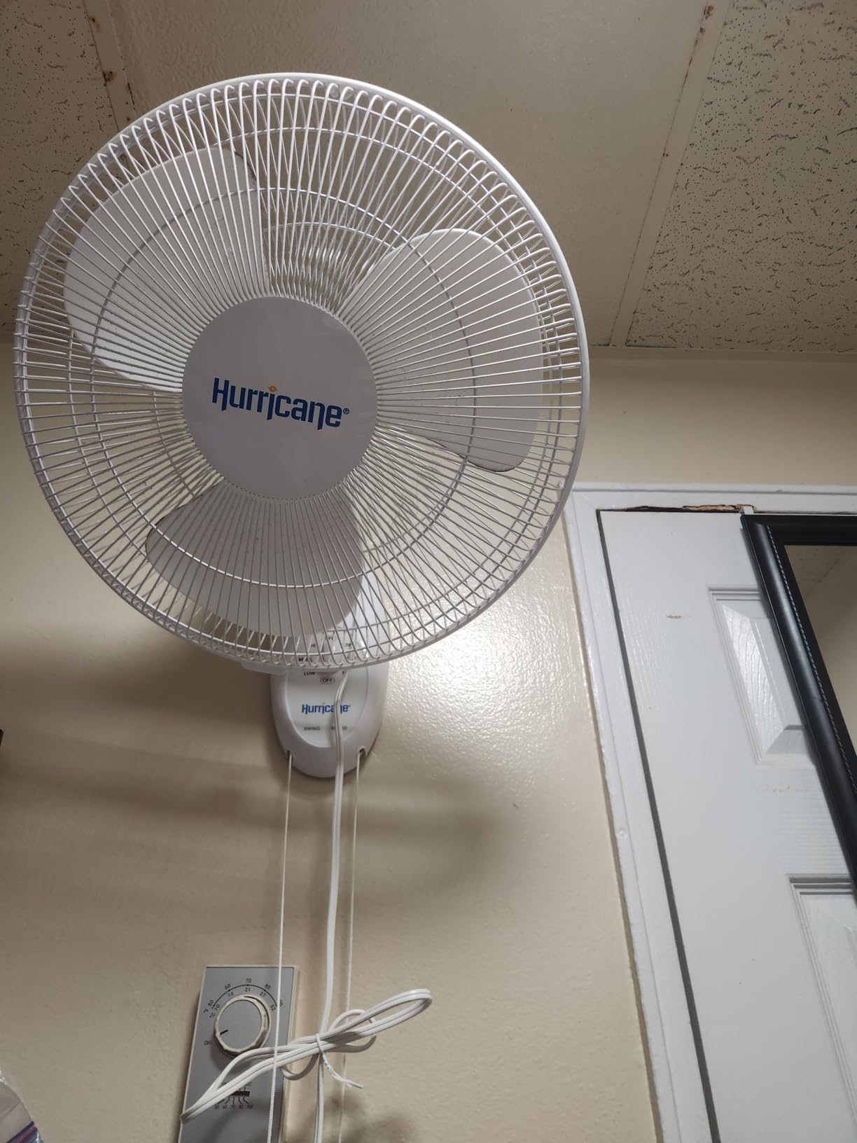 Hurricane Supreme Oscillating Wall Fan, 3 Speeds, White - 16in customer photo 1