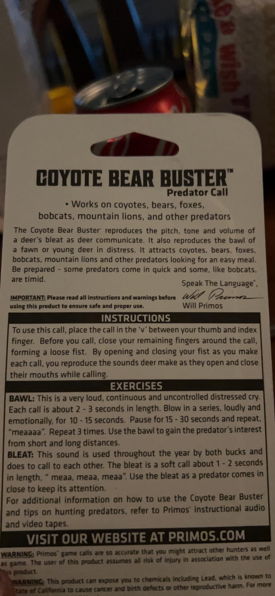 Primos Hunting Bear Buster, Versatile Coyote Call for Hunting Enthusiasts customer photo 2