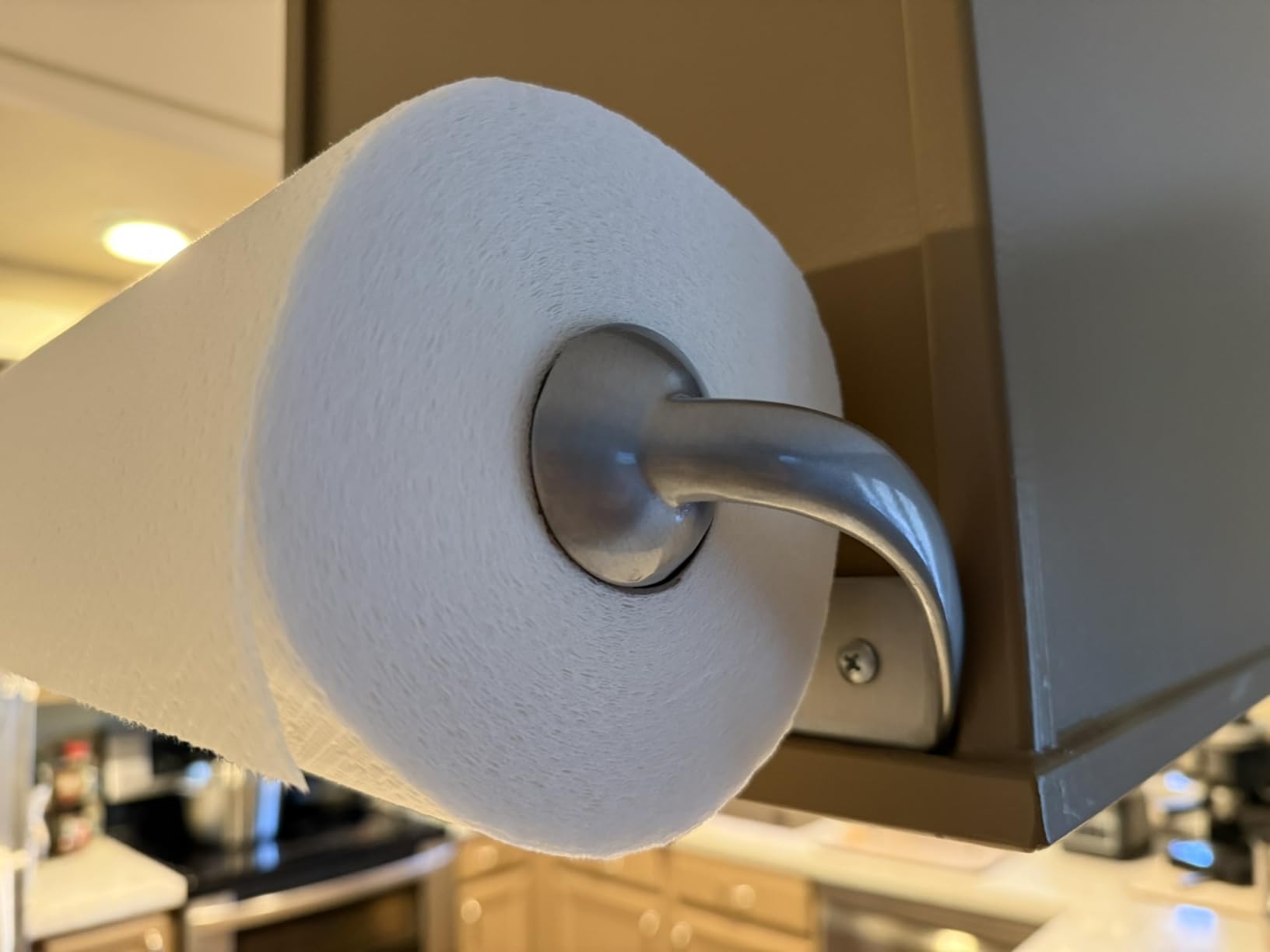 Kamenstein Perfect Tear Paper Towel Holder Wall Mount or Under Cabinet - Die Cast Aluminum, Patented Ratchet System, Fits Jumbo and Select-A-Size Rolls, Mounts in Kitchen, Bathroom, Garage customer photo 2