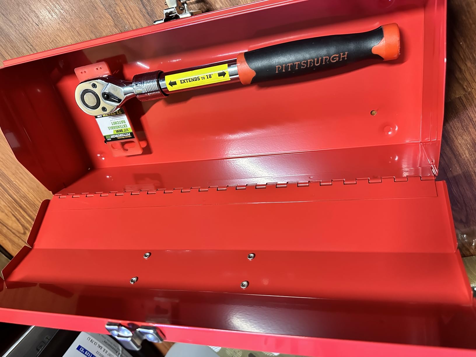 BIG RED Metal Tool Box, Hip Roof Style Portable Steel Tool Box Organizer customer photo 1