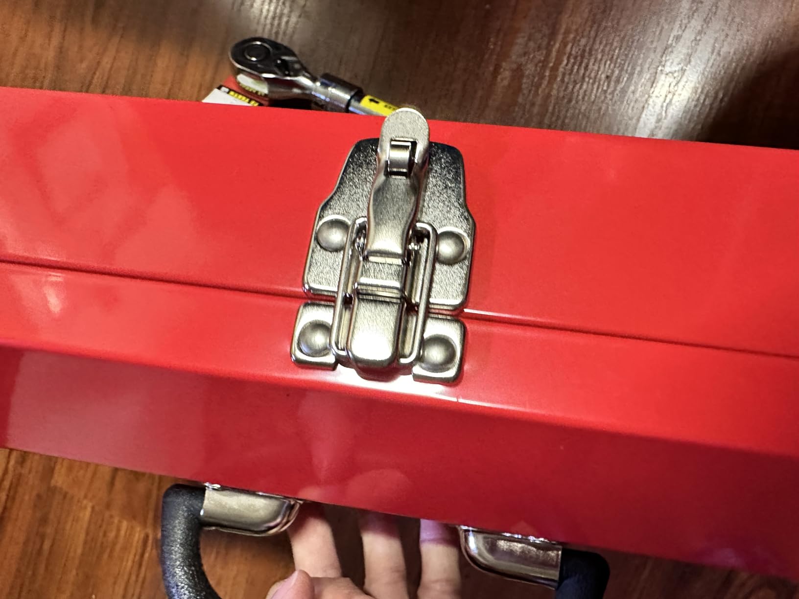 BIG RED Metal Tool Box, Hip Roof Style Portable Steel Tool Box Organizer customer photo 2