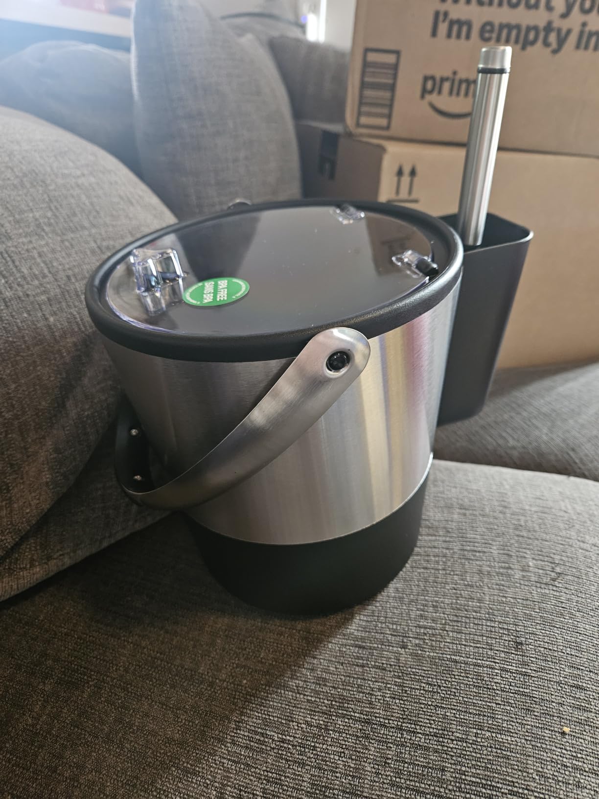 Oggi Insulated Ice Bucket, 4 Quart / 3.8 L, Stainless Steel, Black. customer photo 1