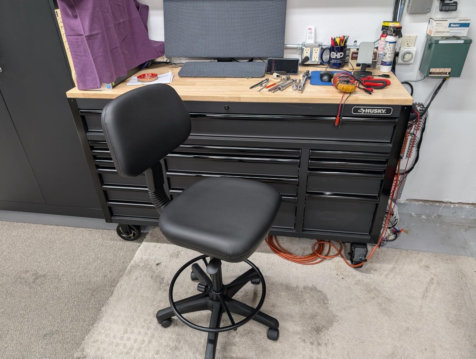Office Star DC Series Adjustable Drafting Chair with Foot Ring and Sculptured Foam Seat, Black Vinyl customer photo 2