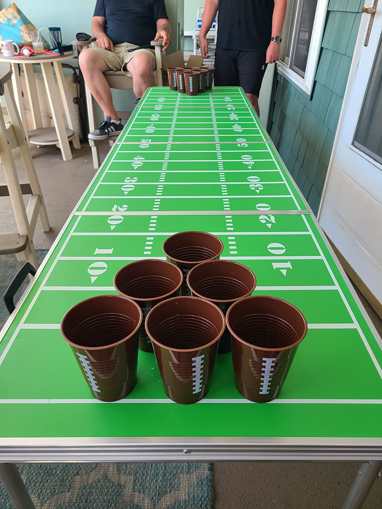 GoPong 8 Foot Portable Beer Pong/Tailgate Tables (Black, Football, American Flag, or Custom Dry Erase) customer photo 1
