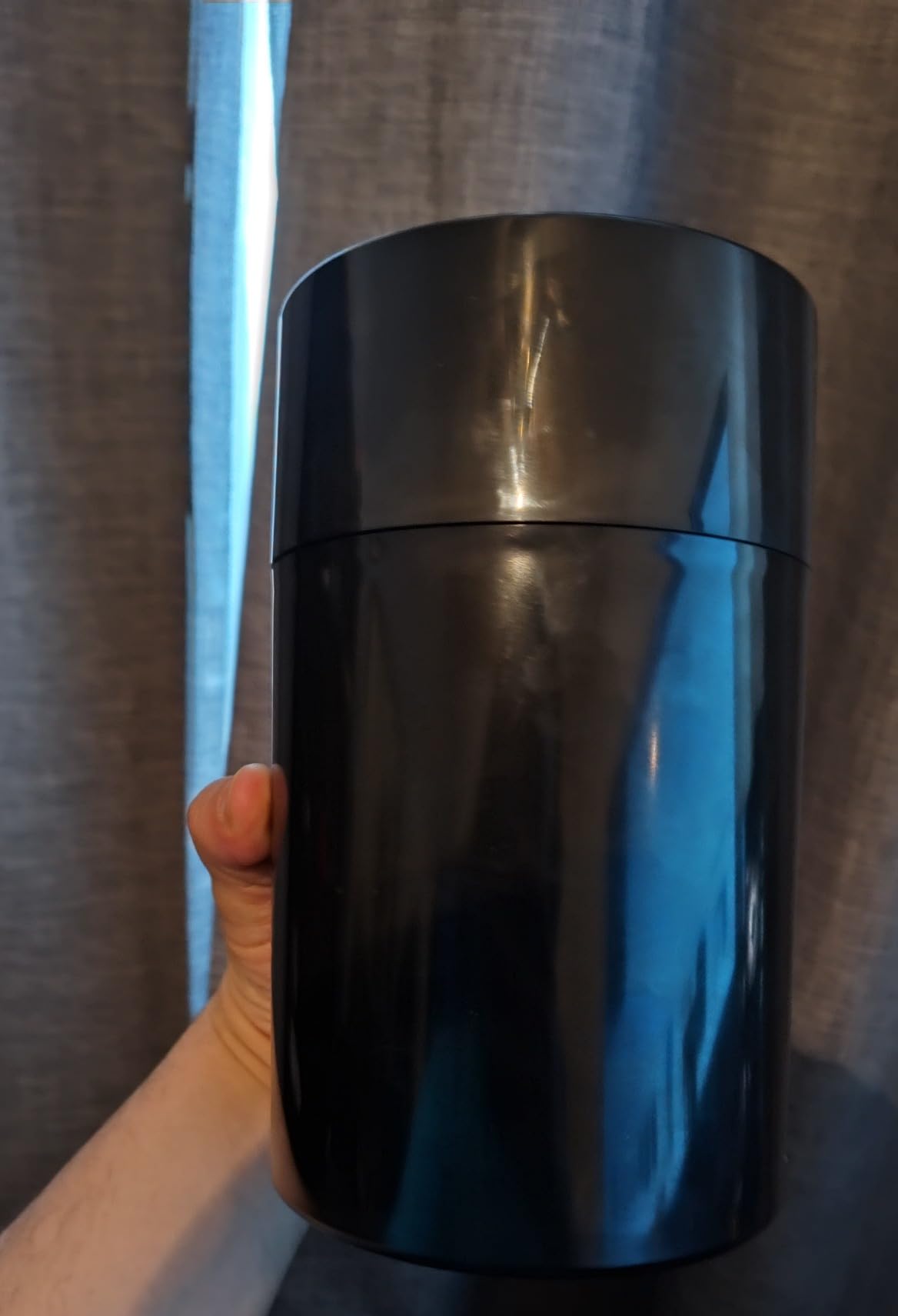 COFFEEVAC 1LB – Patented Airtight Container | Multi-use Vacuum container works as smell proof containers for ground coffee and coffee bean containers. Black cap and body. customer photo 2