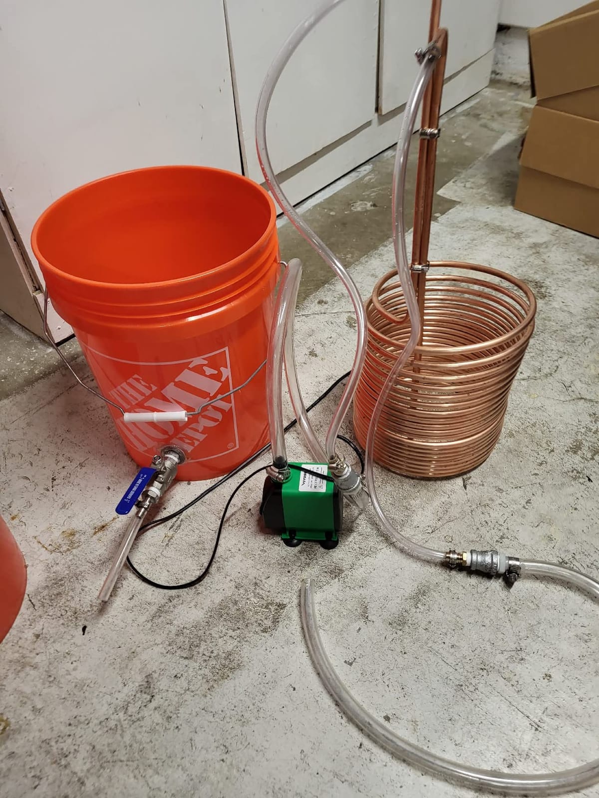 Tall Copper Immersion Wort Chiller 50' x 3/8