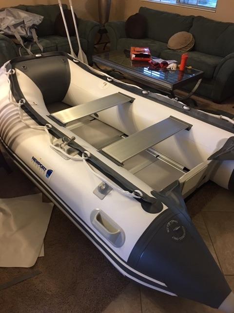 Newport 8ft 10in Dana Inflatable Sport Tender Dinghy Boat - 3 Person - 10 Horsepower - USCG Rated, White/Gray customer photo 1