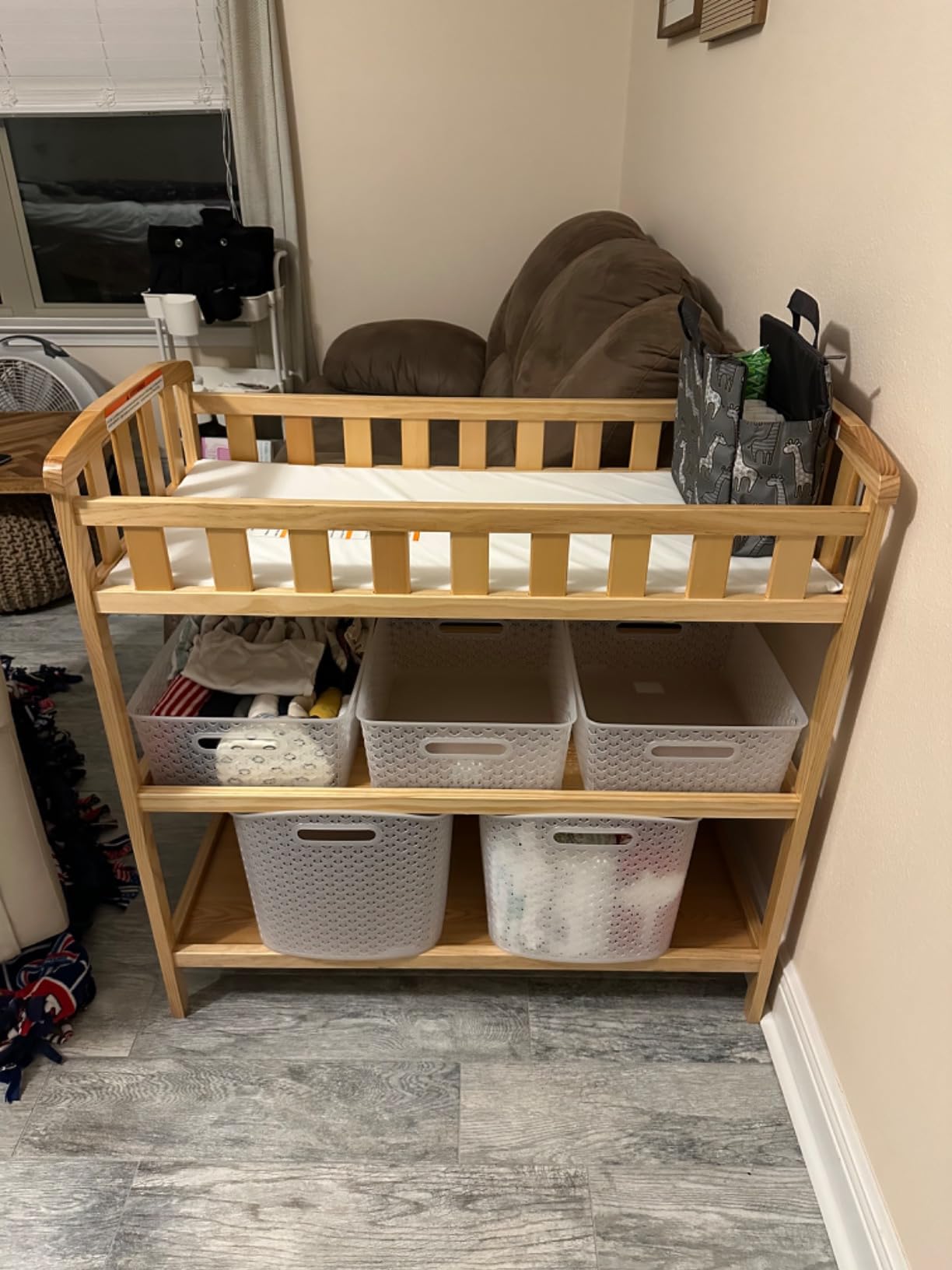 Dream On Me Emily Changing Table with Two Storage Shelves, White customer photo 2