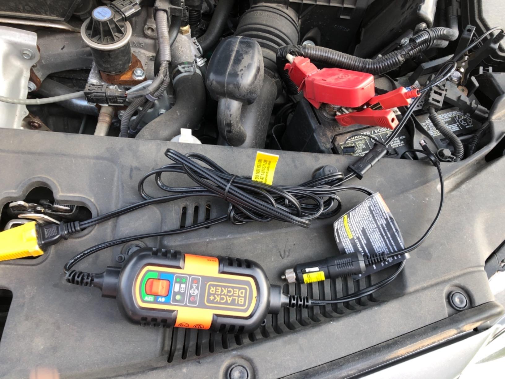 BLACK+DECKER BM3B Fully Automatic 6V/12V Battery Charger/Maintainer with Cable Clamps and O-Ring Terminals, Multi, 1.5 Amp customer photo 2