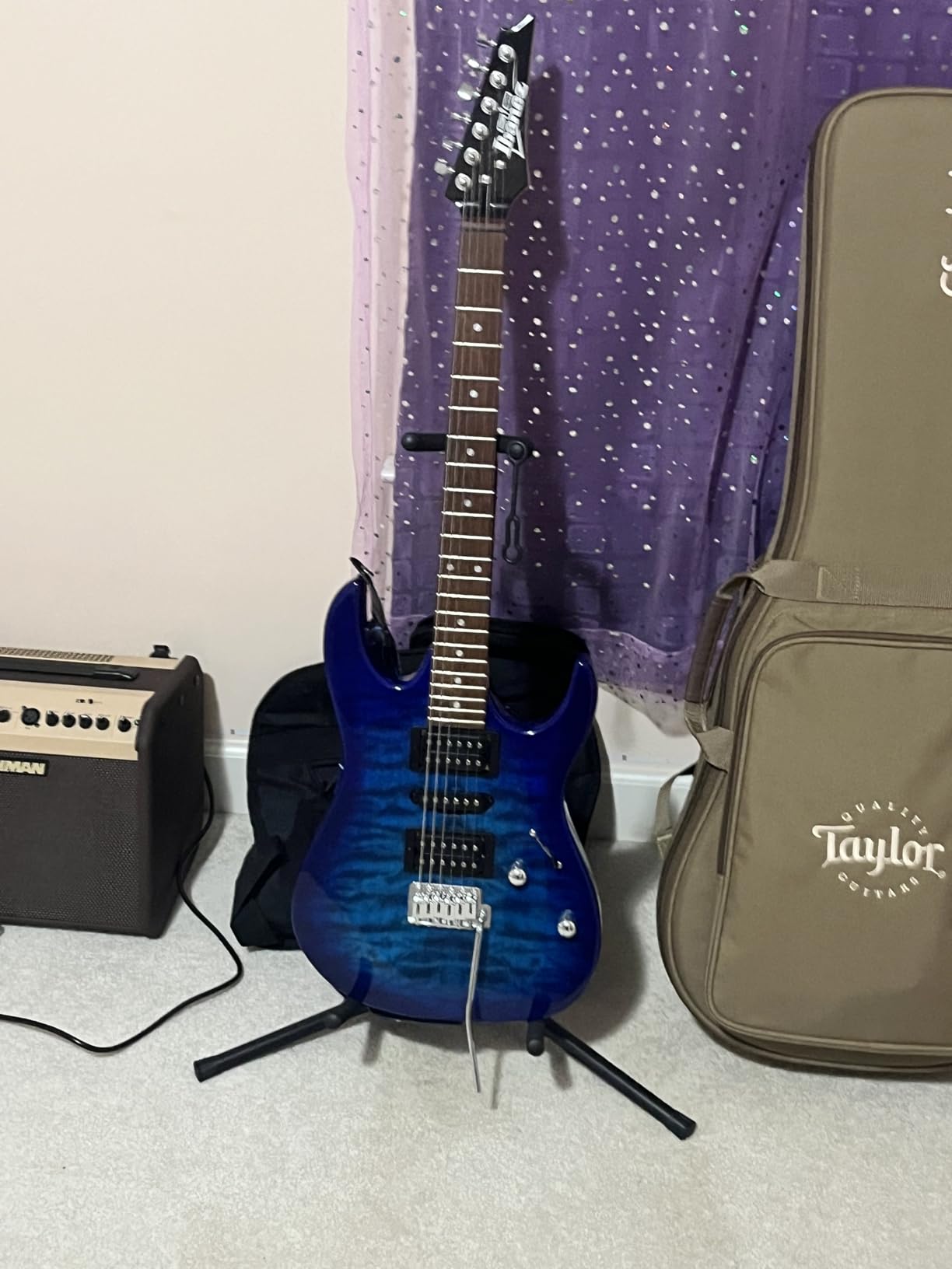 Ibanez GIO Series GRX70QA - Transparent Blue Burst customer photo 2