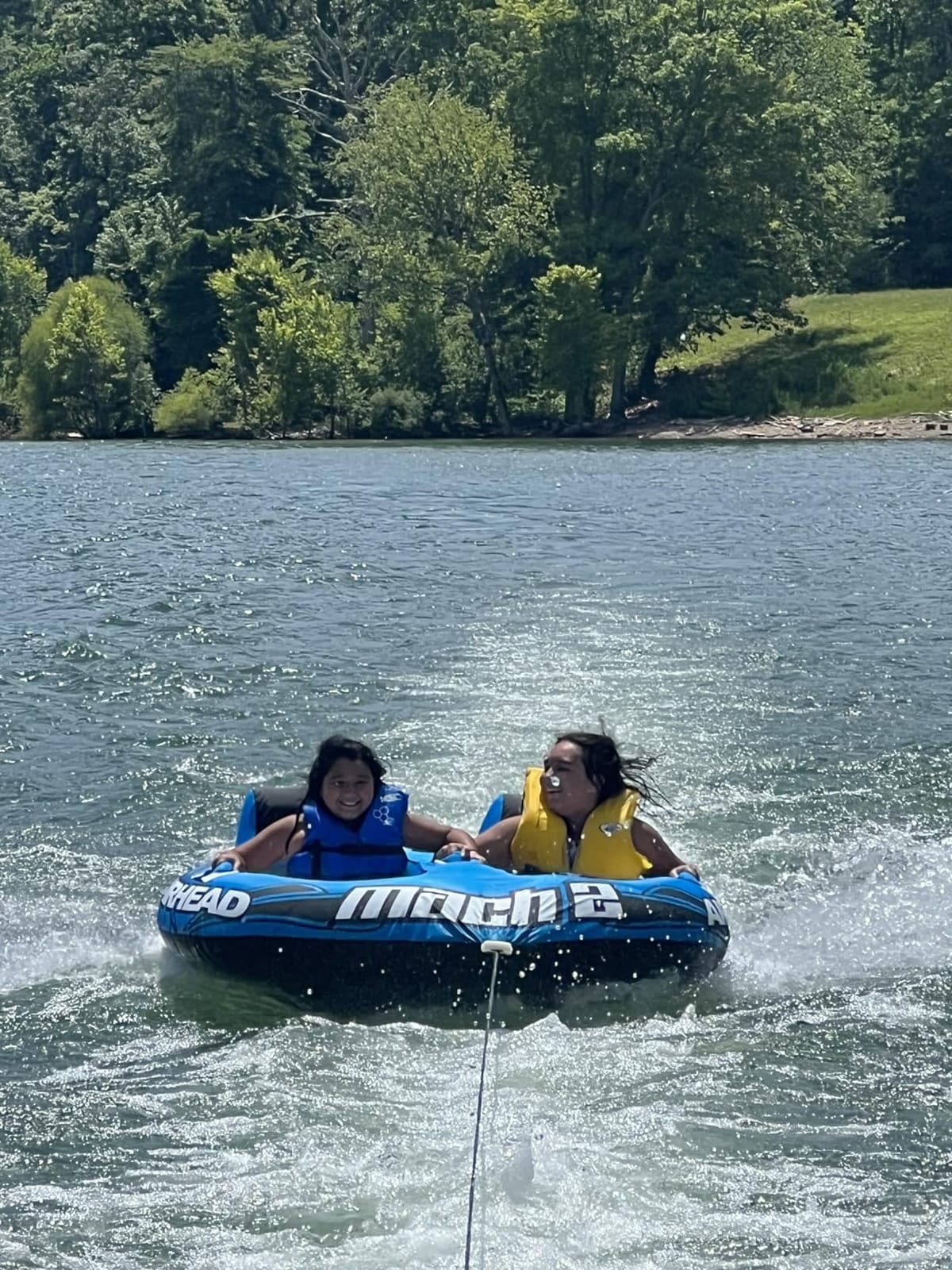 Airhead Mach Towable Tube for Boating, 1-3 Rider Inflatable Boat Tube for Water Tubing, Cockpit Design, Kwik-Connect Tow System, Foam Padded Handles w/Knuckle Guard, Speed Safety Valve customer photo 2