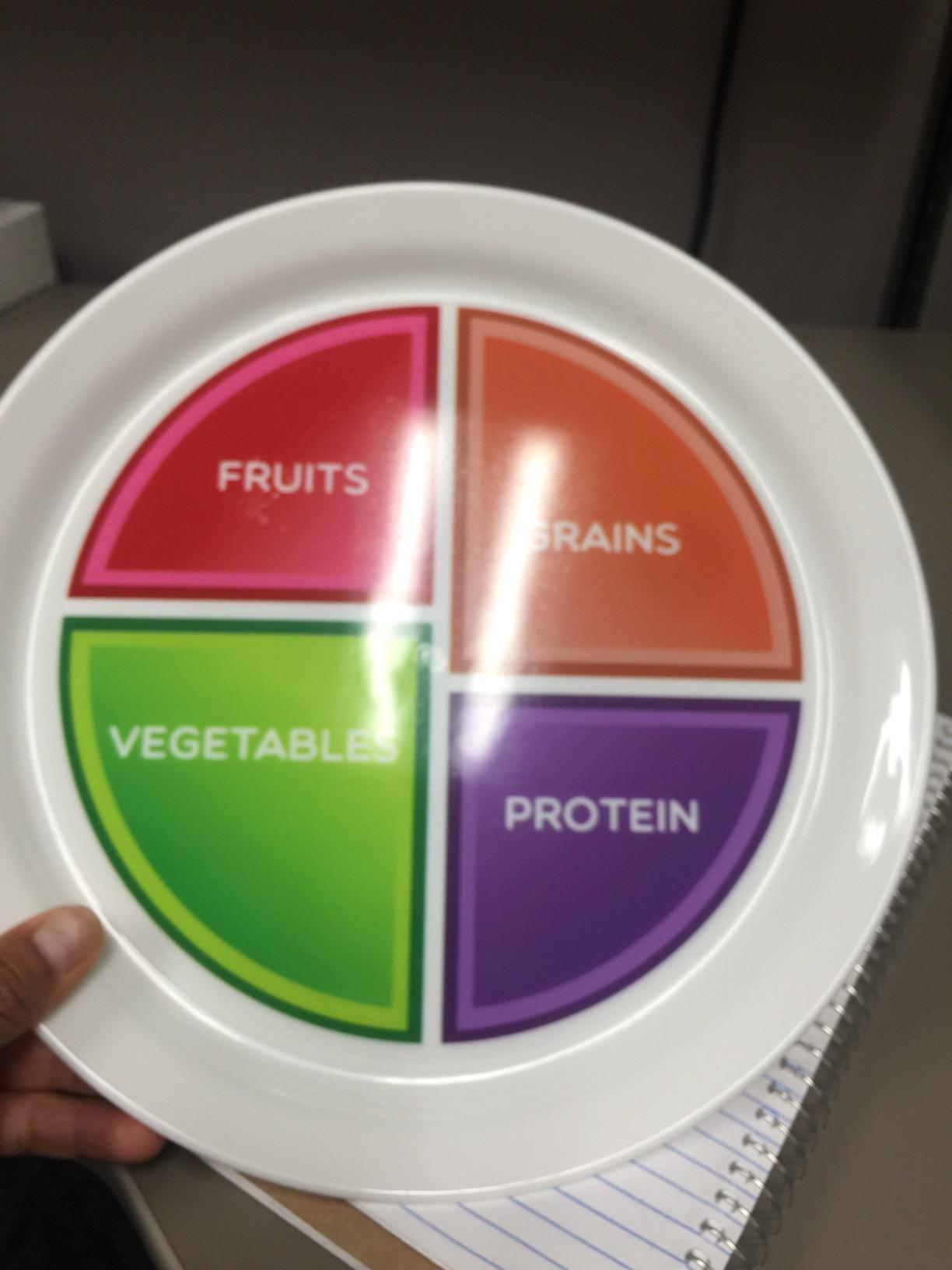 Health Beet Choose MyPlate Portion Control Plate – 4 Flat Sections for Fruits Grain Vegetable Protein - Dishwasher & Microwave Safe Visually Sectioned Plates for Health Education - (1-Pack) customer photo 1