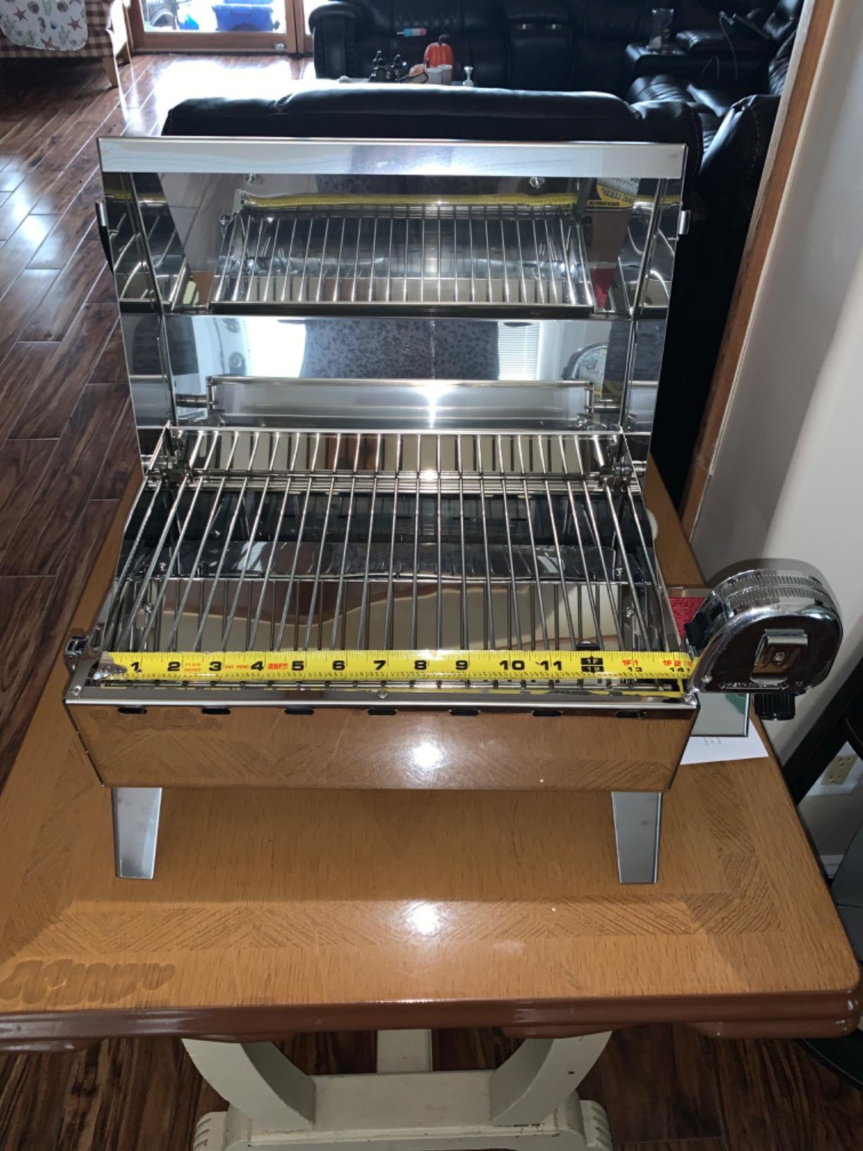 Camco Kuuma Stow N Go 125 Stainless Steel Gas Grill with Latch, Handle, and Pedestal Mount for Patio, Lawn, and Garden, Silver customer photo 1