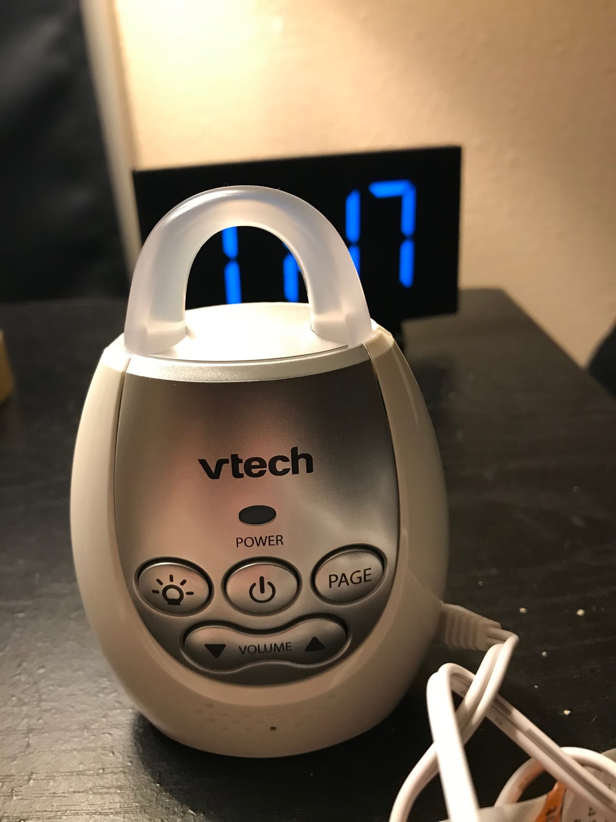 VTech DM221-2 Digital Audio Baby Monitor with 2 Parent Units, DECT 6.0, 1000ft Long Range, Talk Back Intercom, Vibrating Alert, Night Light, Rechargeable - White customer photo 2