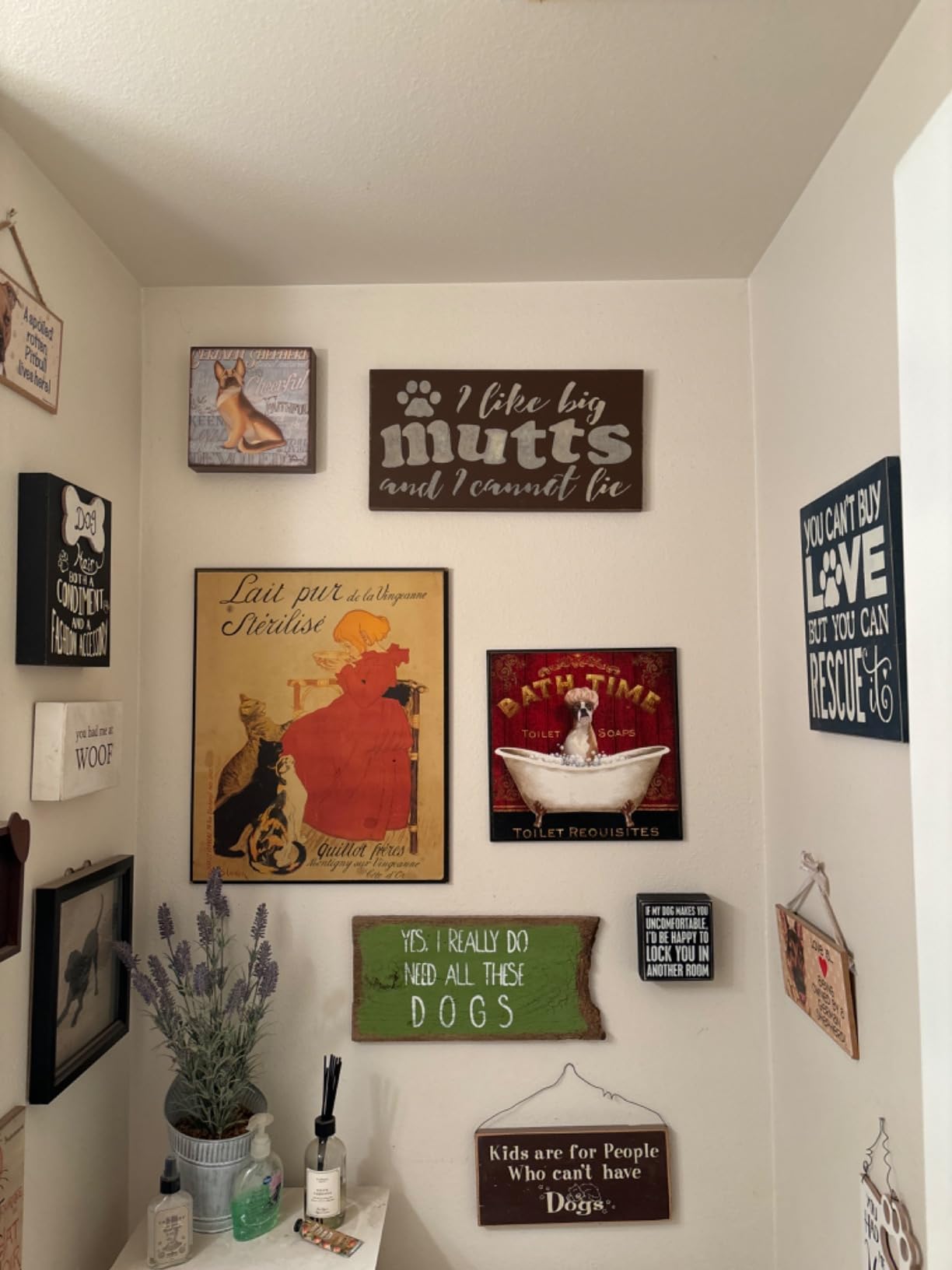 Primitives by Kathy Rustic Wooden Decor Sign - 'Dogs Welcome, People Tolerated' - Office/Farmhouse Decor, Dog Lovers Gift, 5